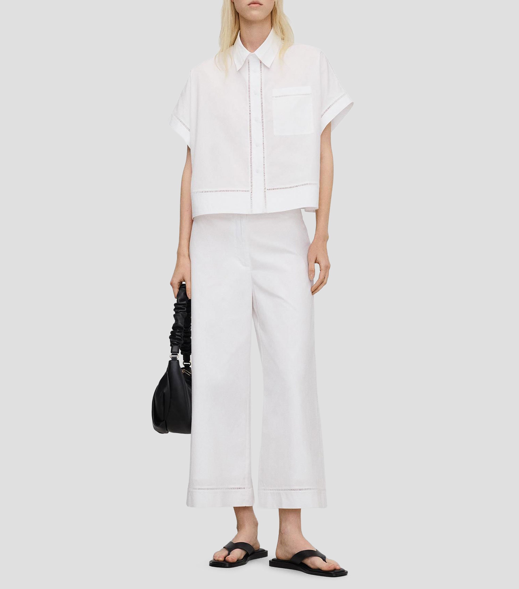 Pantalón capri liso Mujer