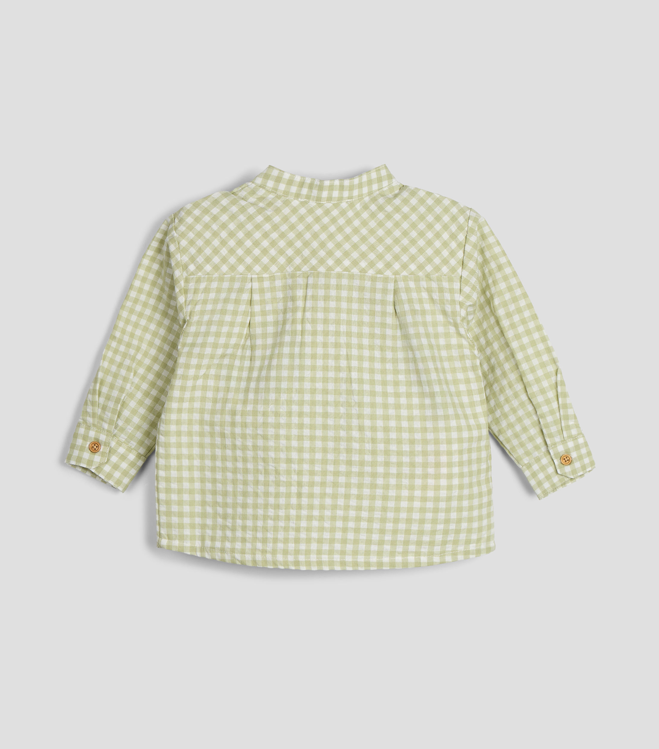 Camisa cuadros cuello mao manga larga Bebé