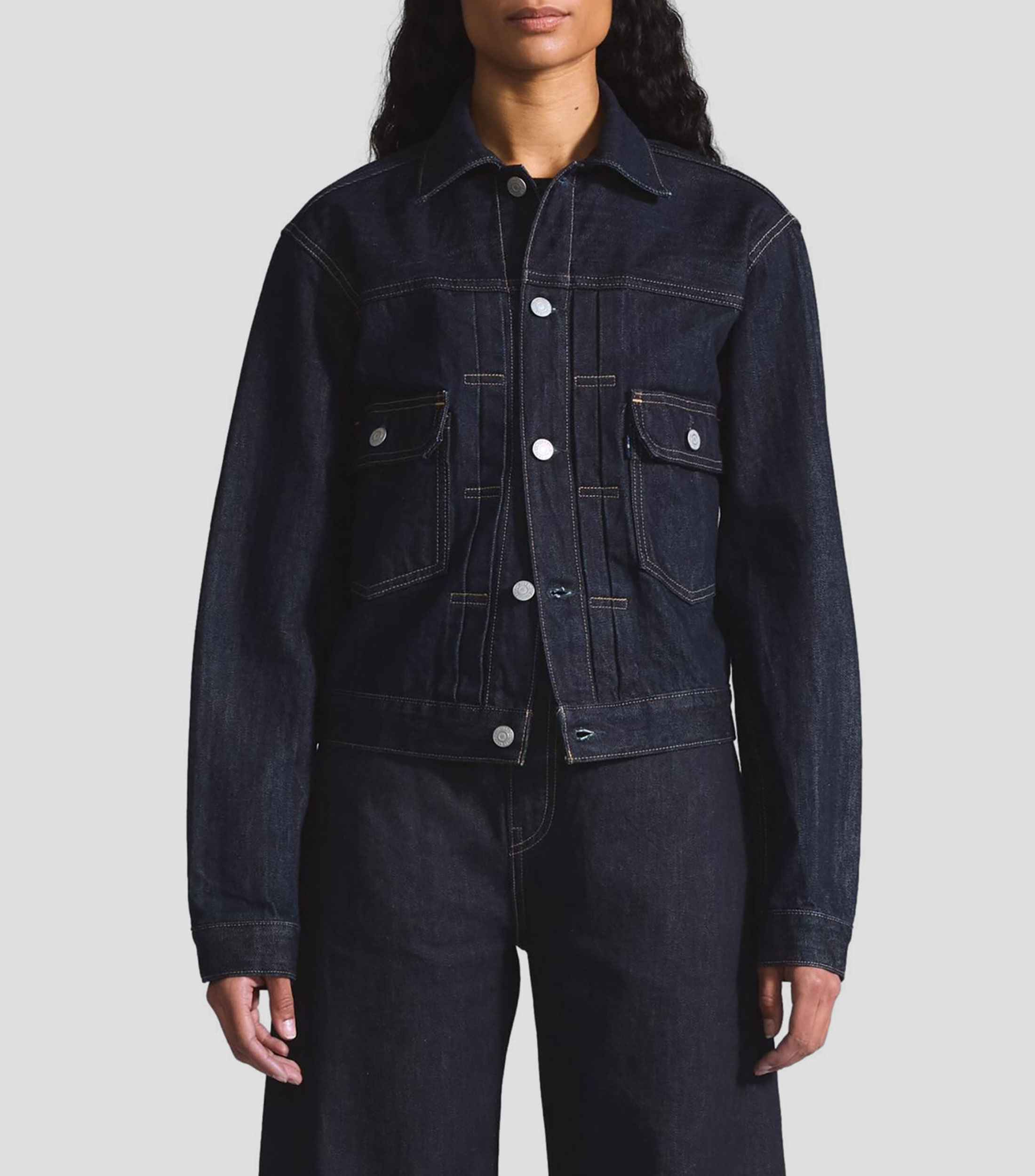 Chamarra Clásica Trucker Type III liso Mujer