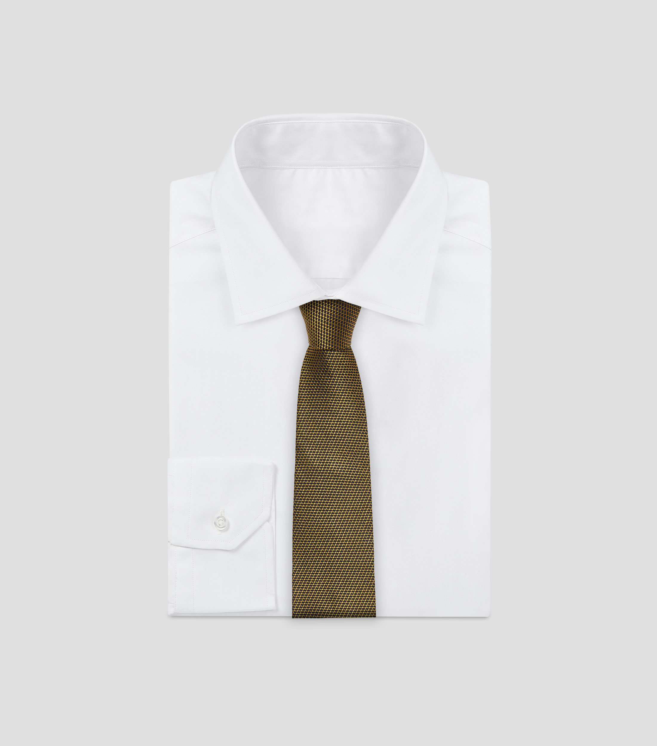 Corbata ancha en seda dorado lisa Torino