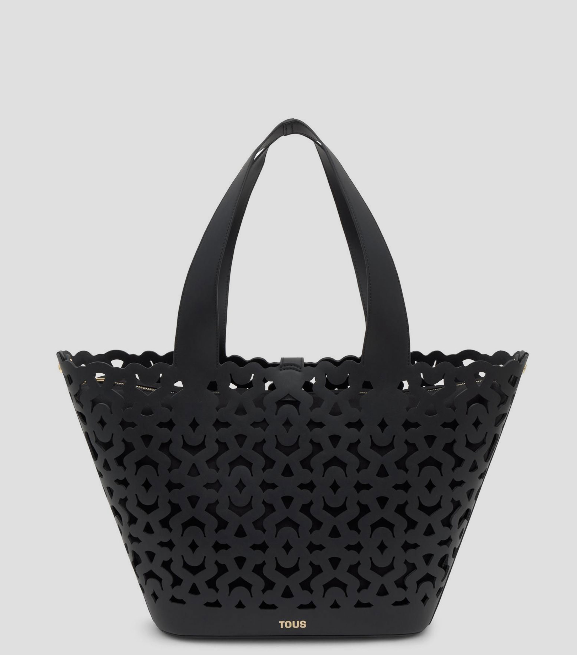 Bolsa tote negra en piel Bear Shock lisa Mujer
