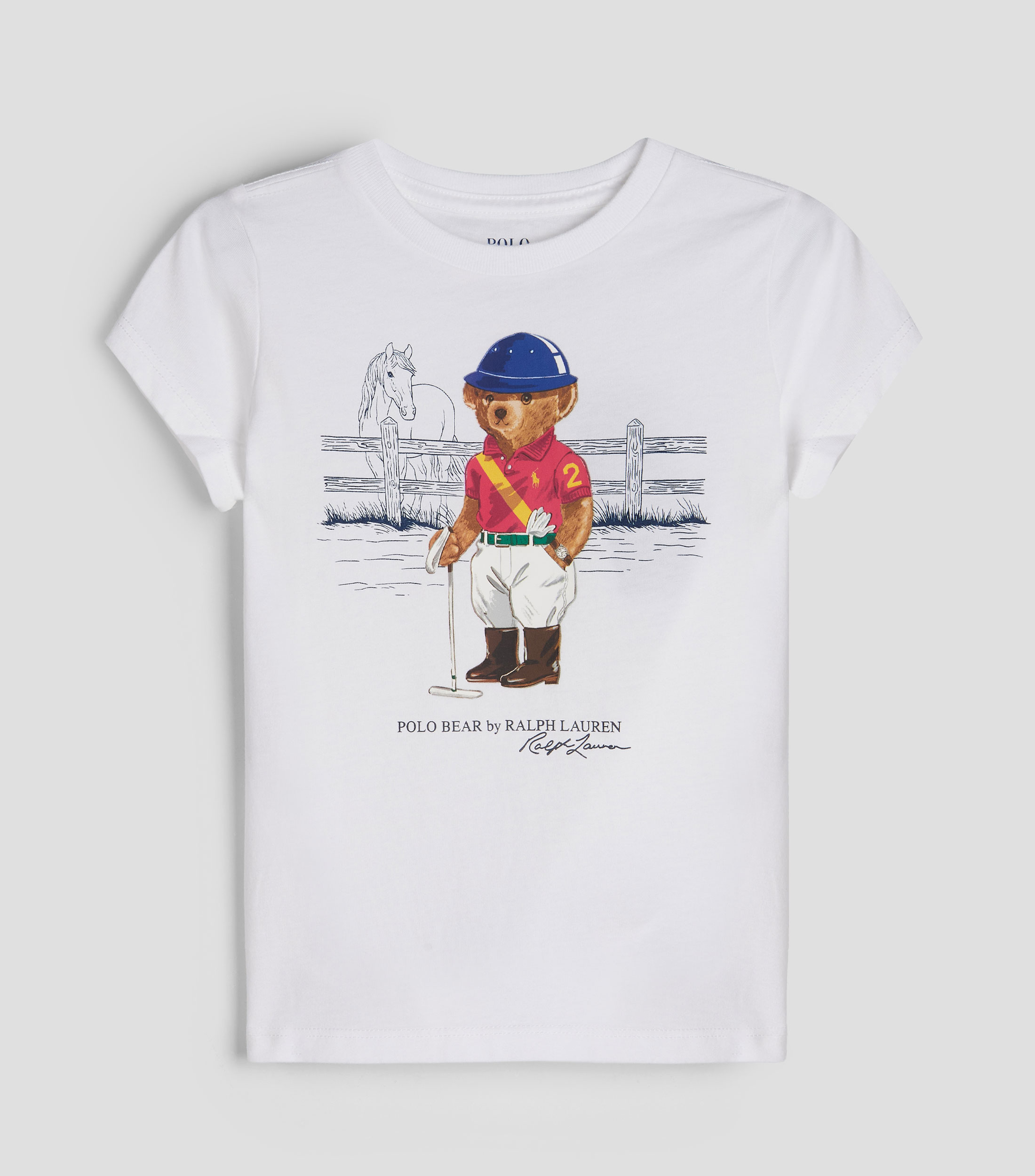 Playera de cuello redondo con manga corta estampada Niña