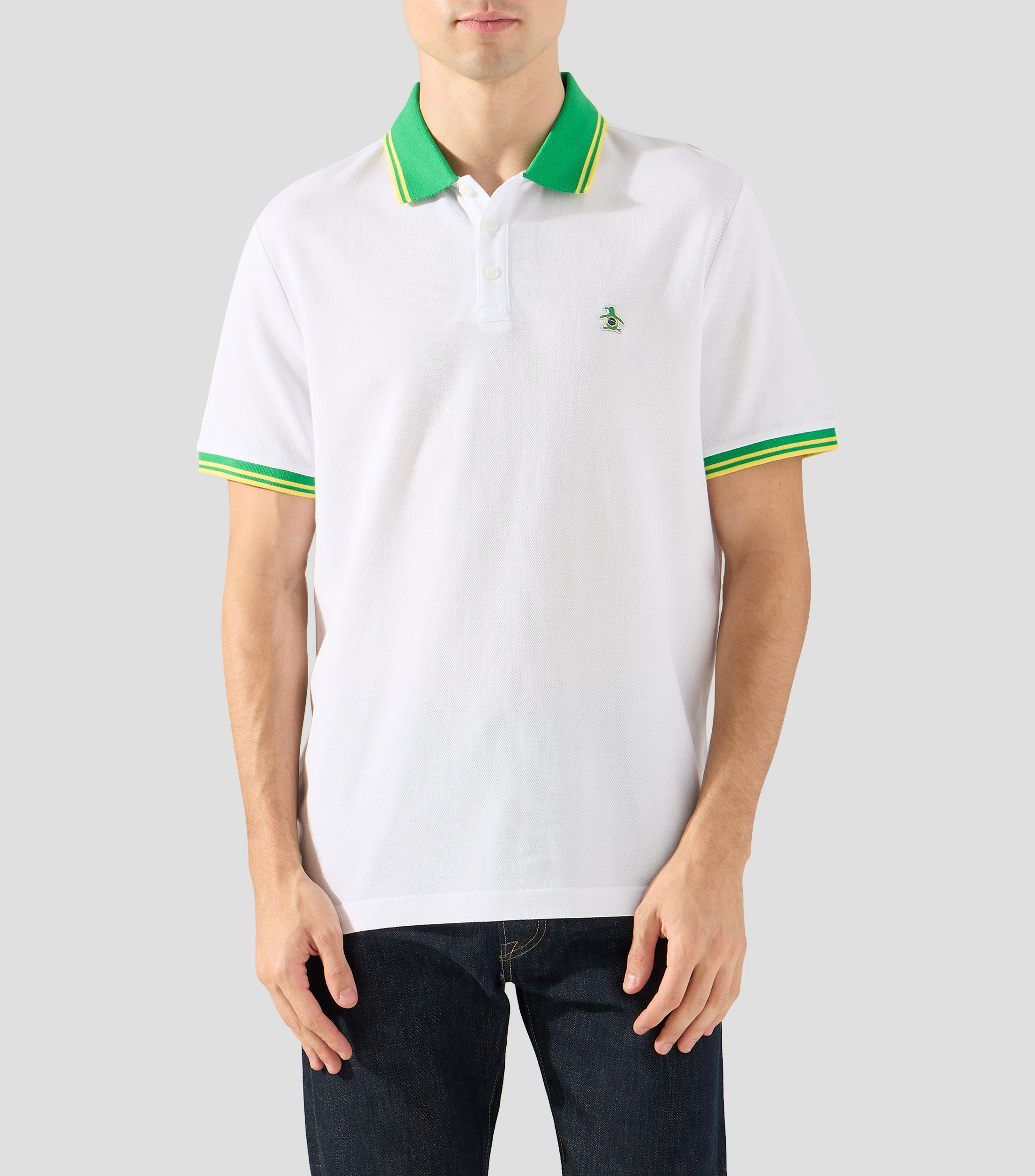 Playera tipo polo con manga corta lisa Hombre