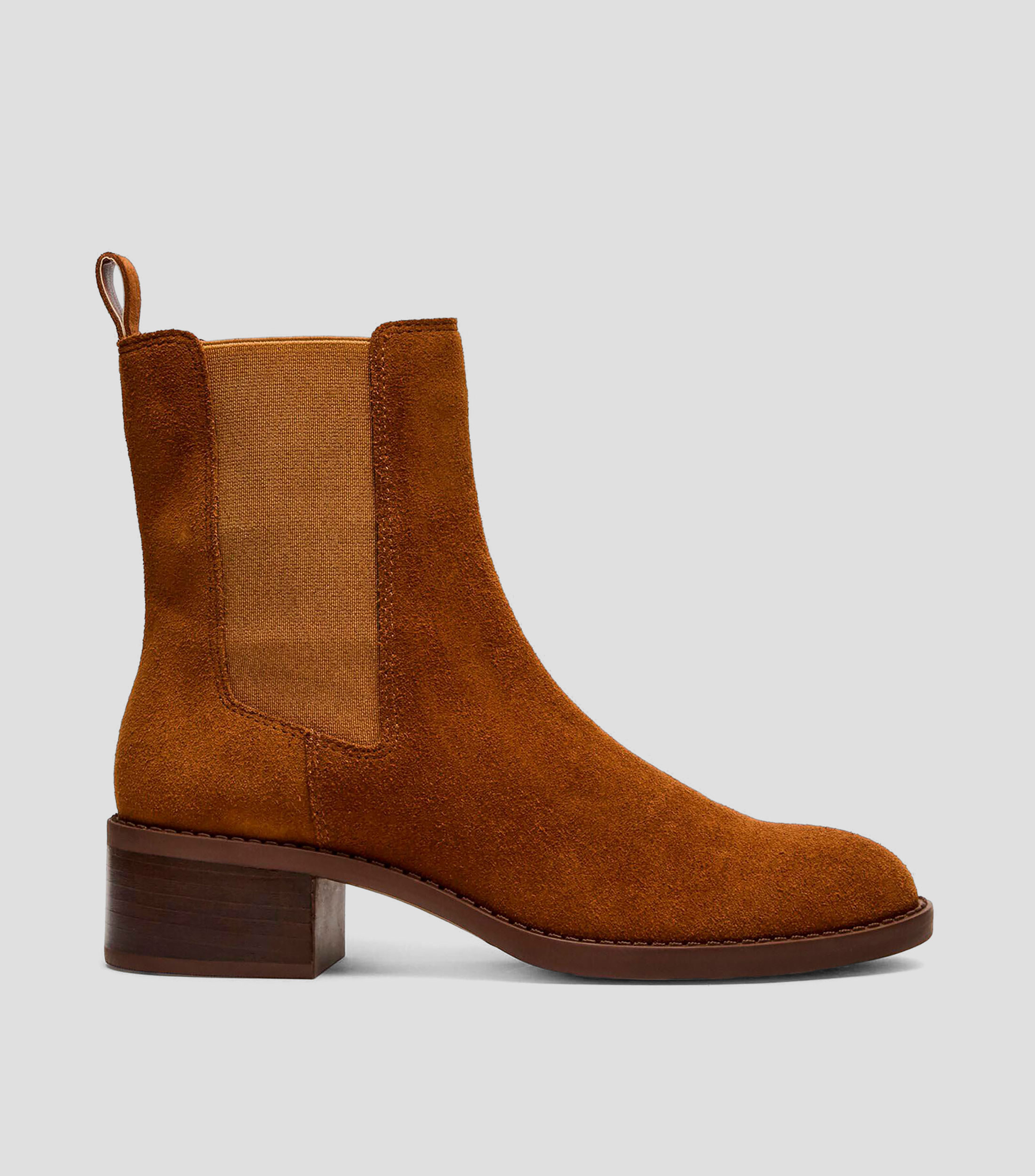 Botines con tacón bajo cuadrado Mujer