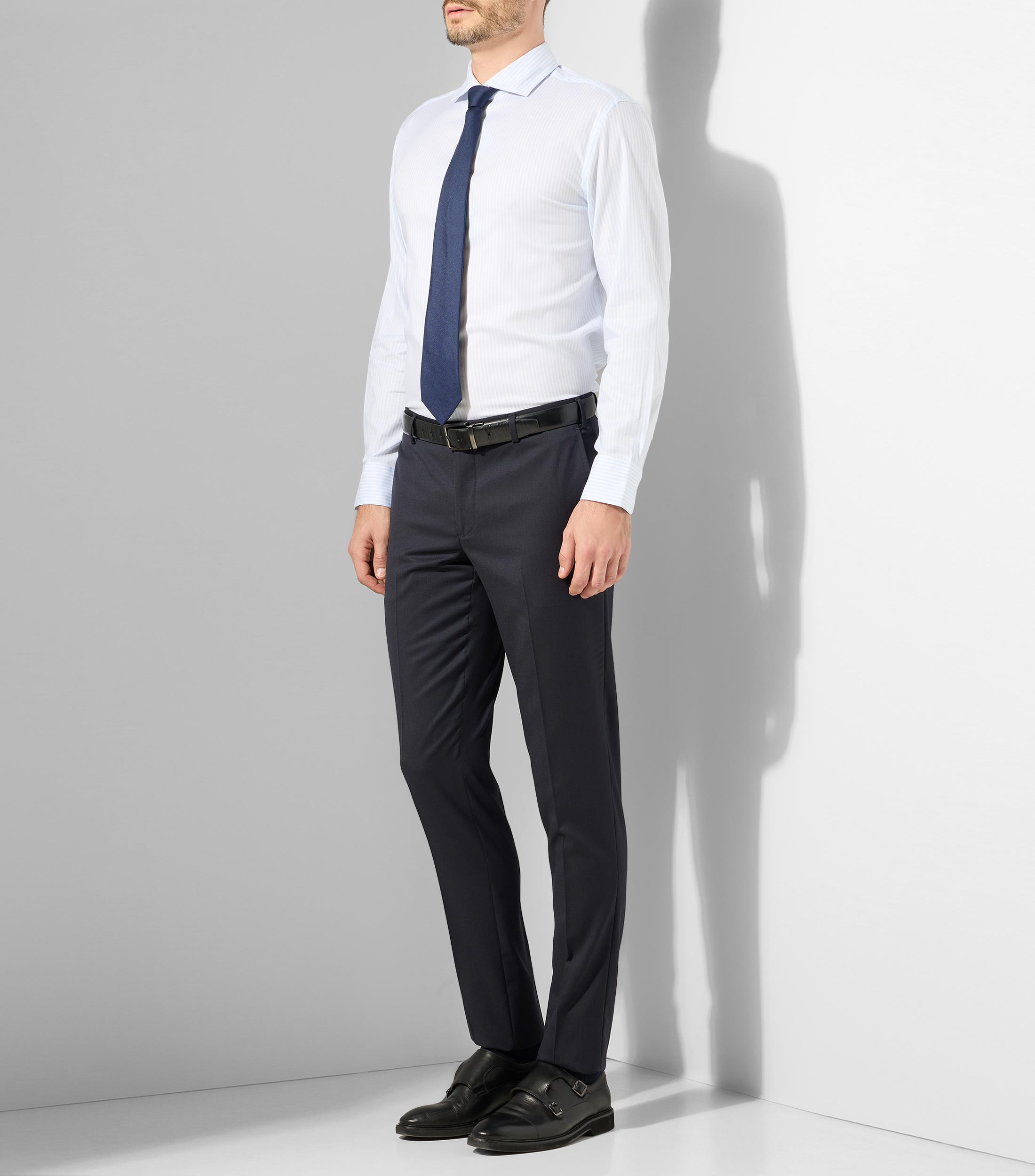Camisa de vestir con rayas y manga larga Hombre