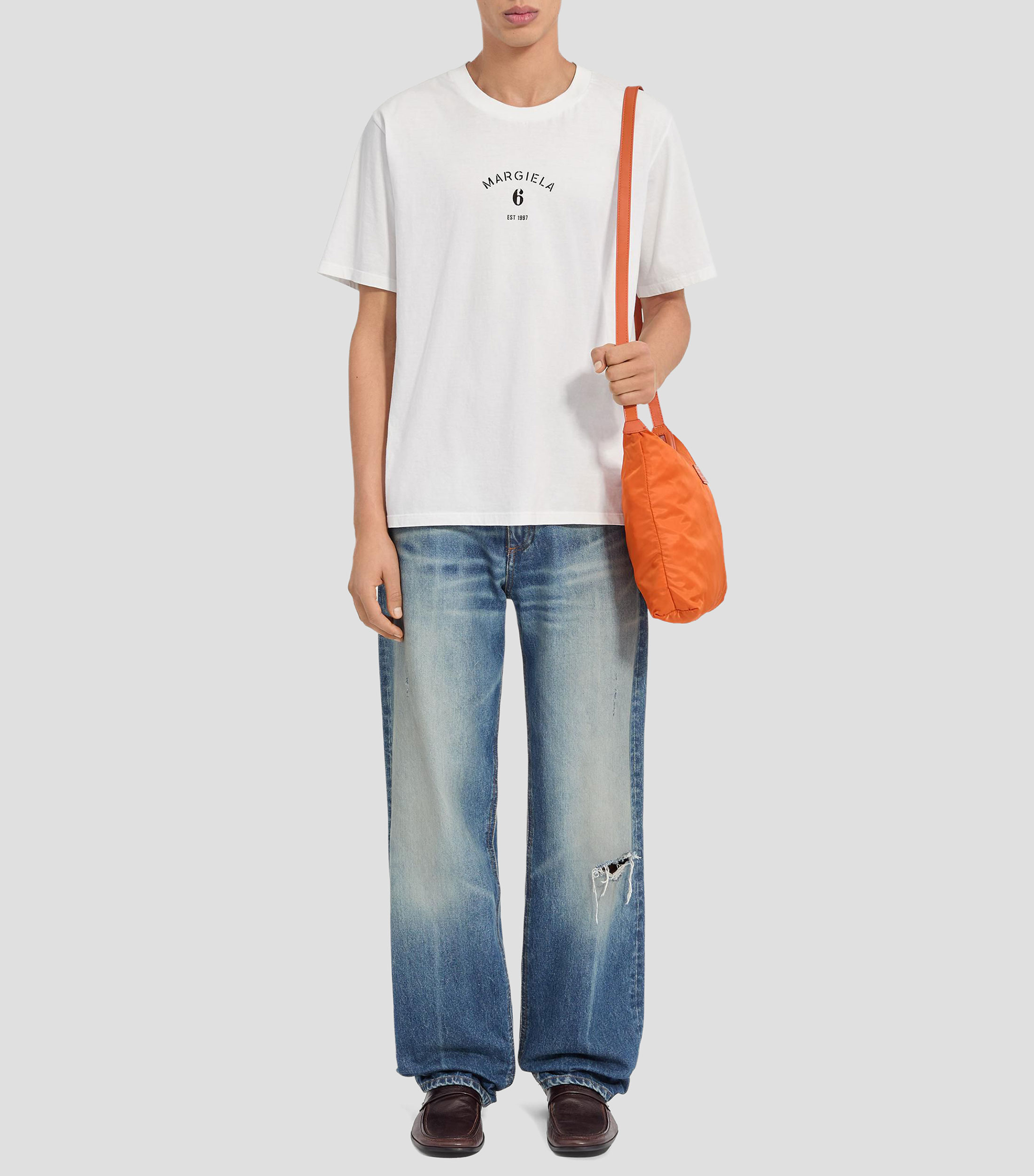 Playera cuello redondo manga corta estampado MM6 Hombre