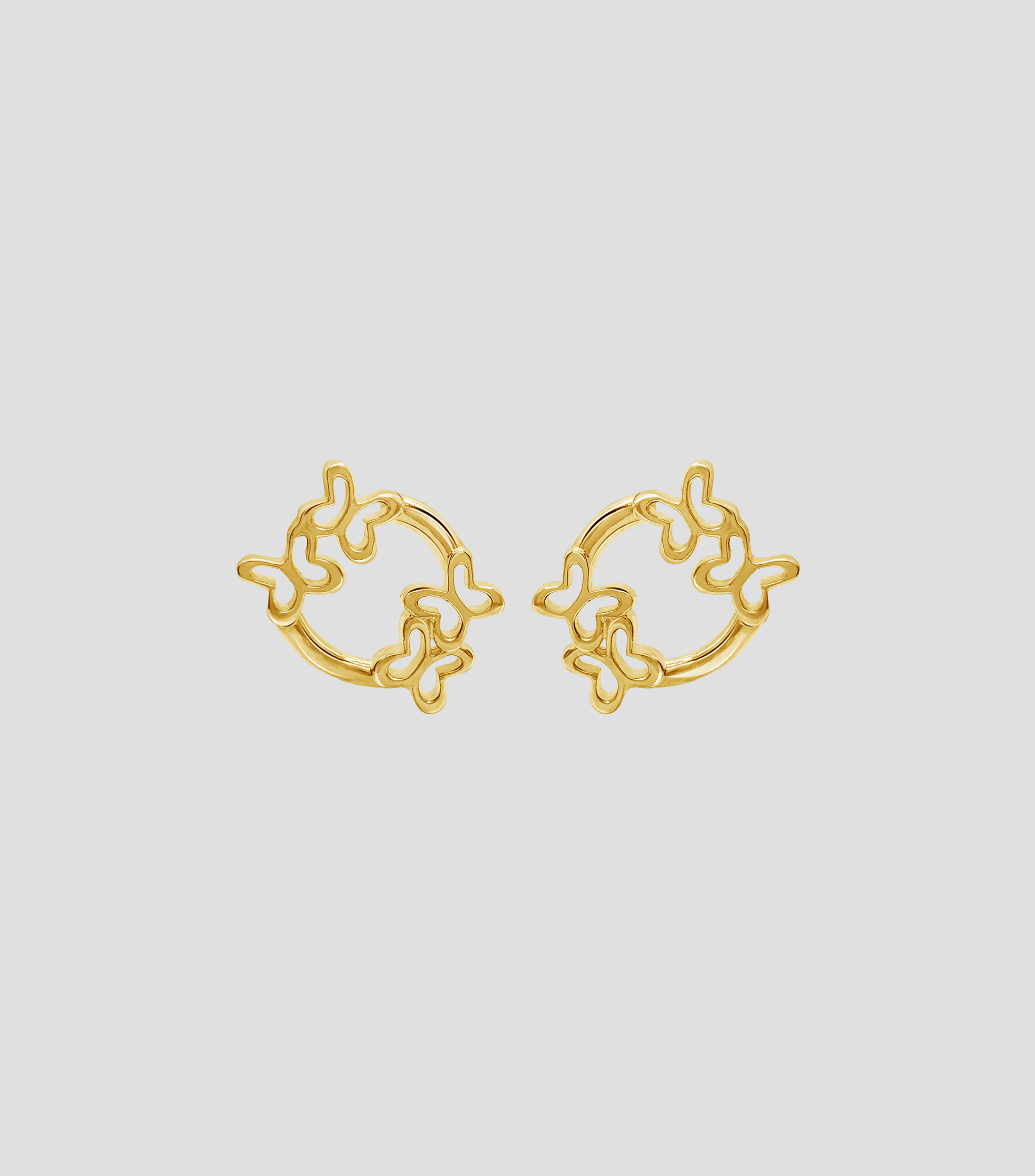 Aretes en plata .925 con Mariposas Doradas Mujer
