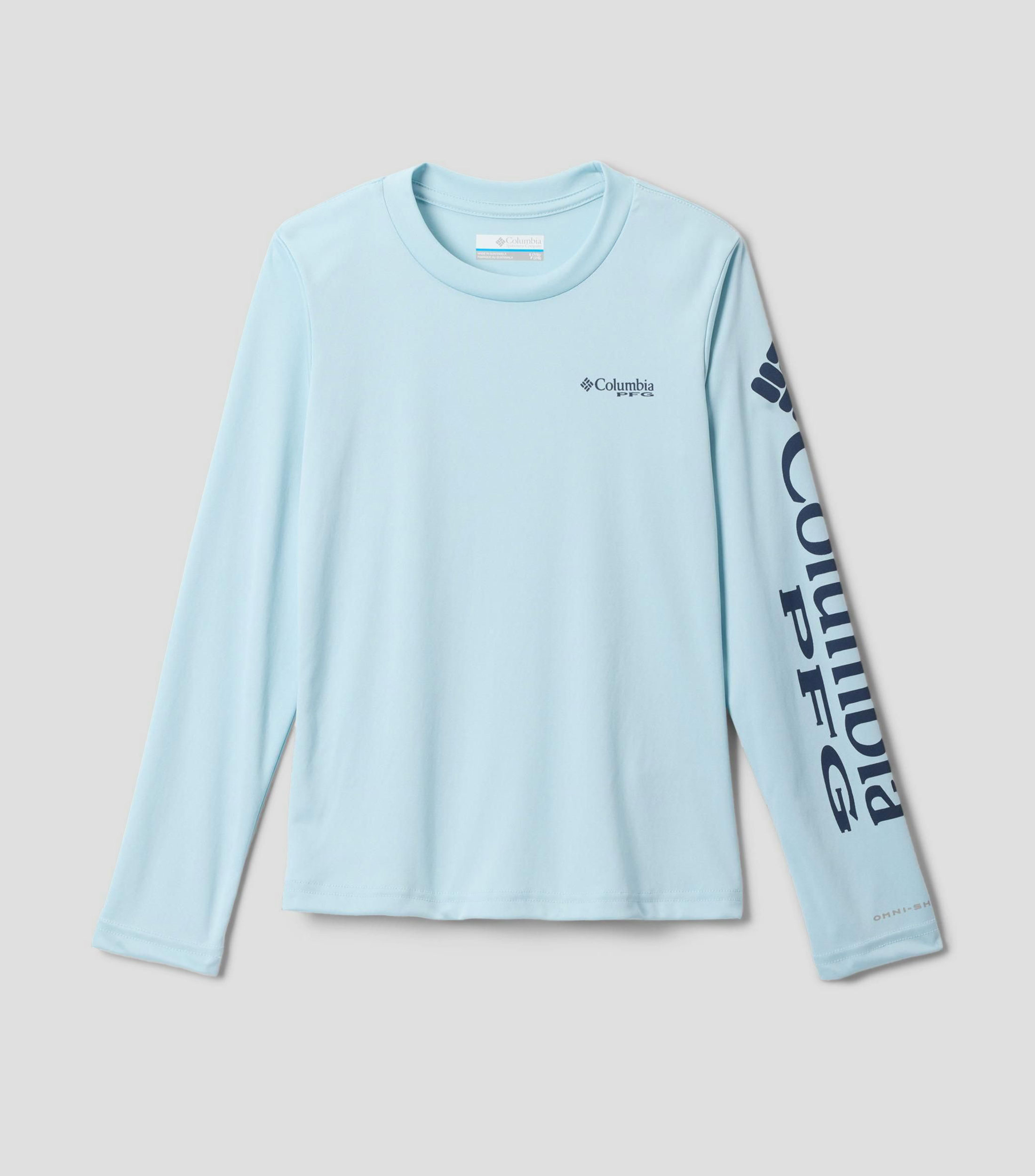 Playera de cuello redondo con manga larga lisa Niña