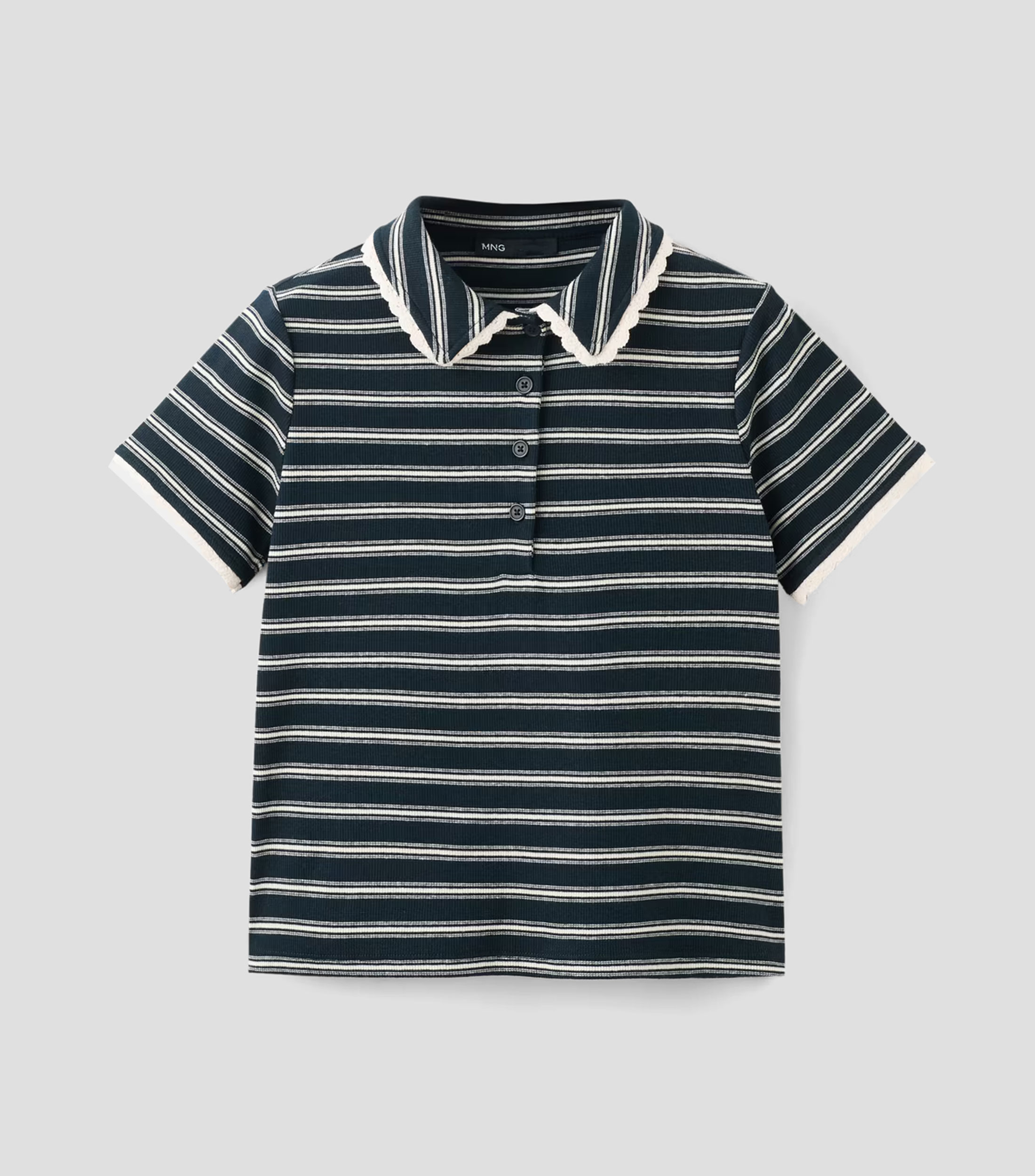 Playera polo manga corta rayas Mujer