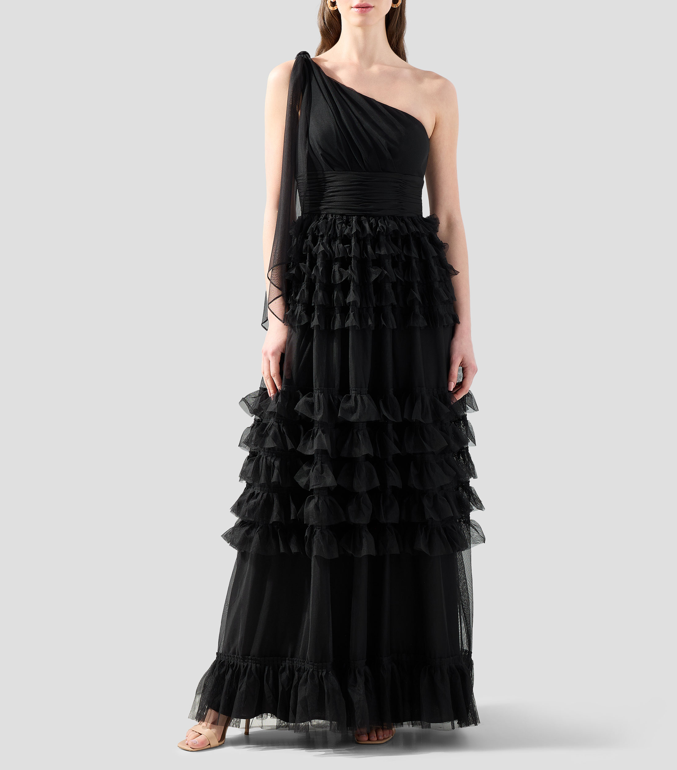 Vestido de fiesta largo liso Mujer