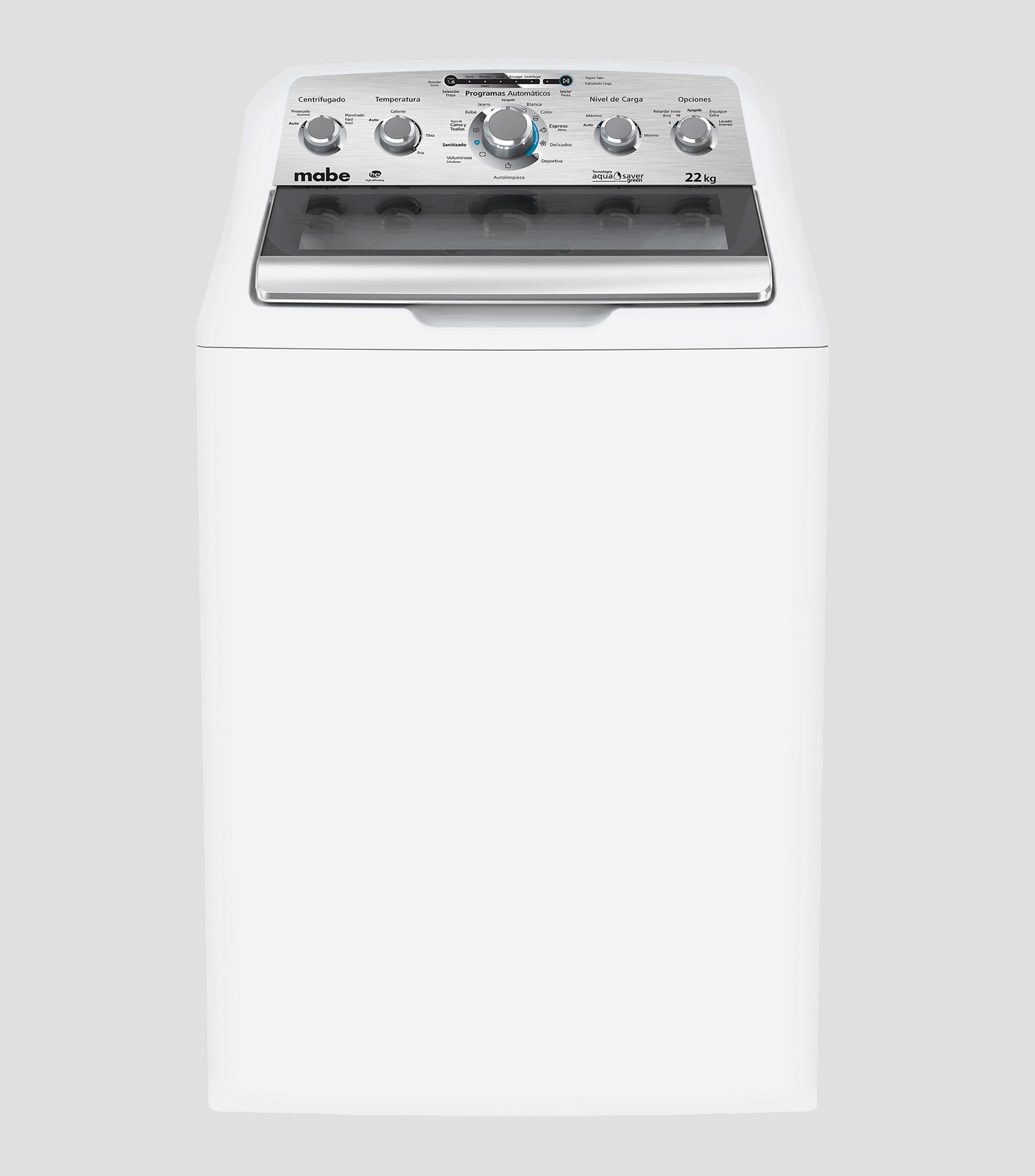 Lavadora automática 22 kg carga superior