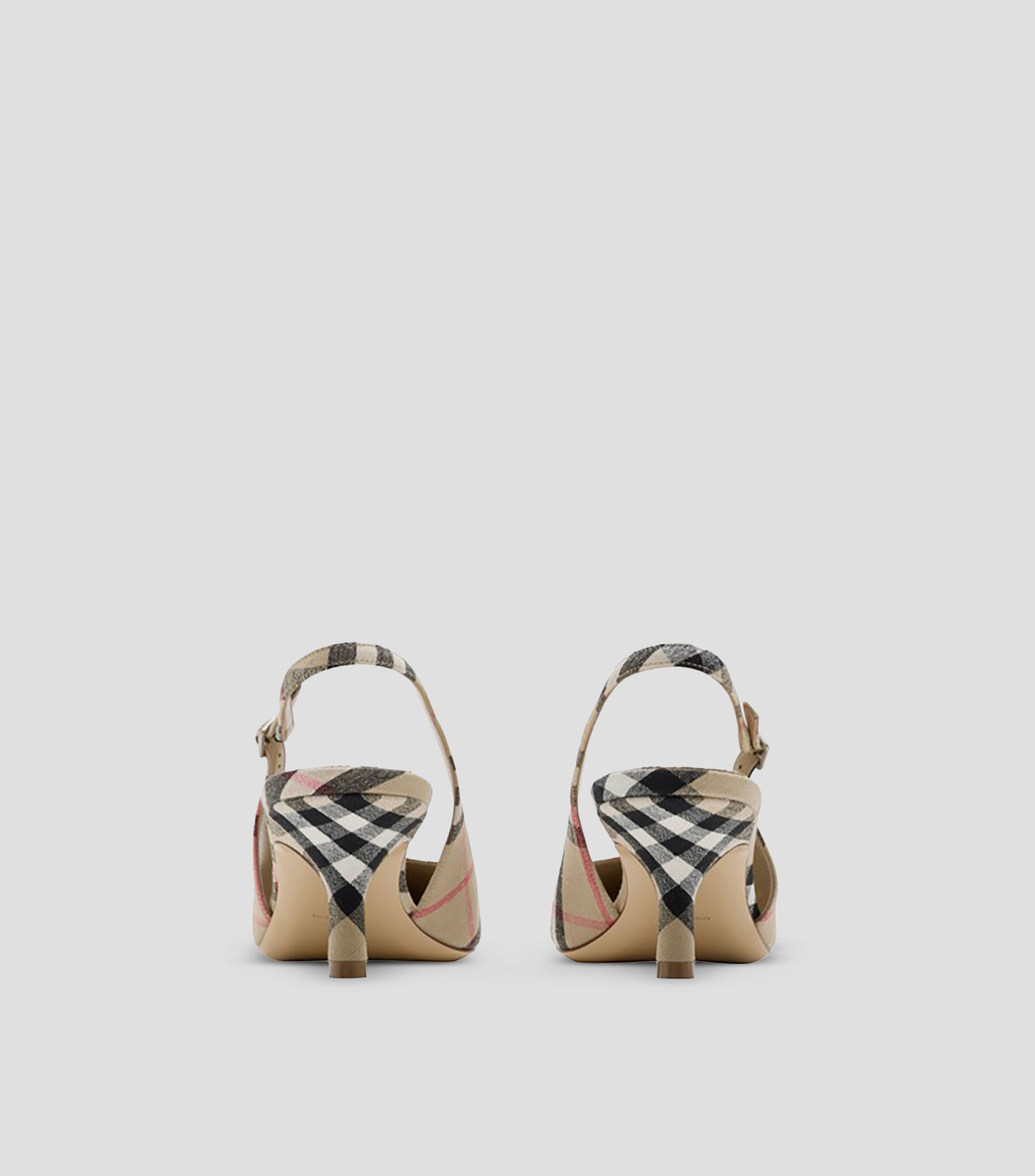 Zapatillas slingback Dame Check con tacon bajo delgado Mujer