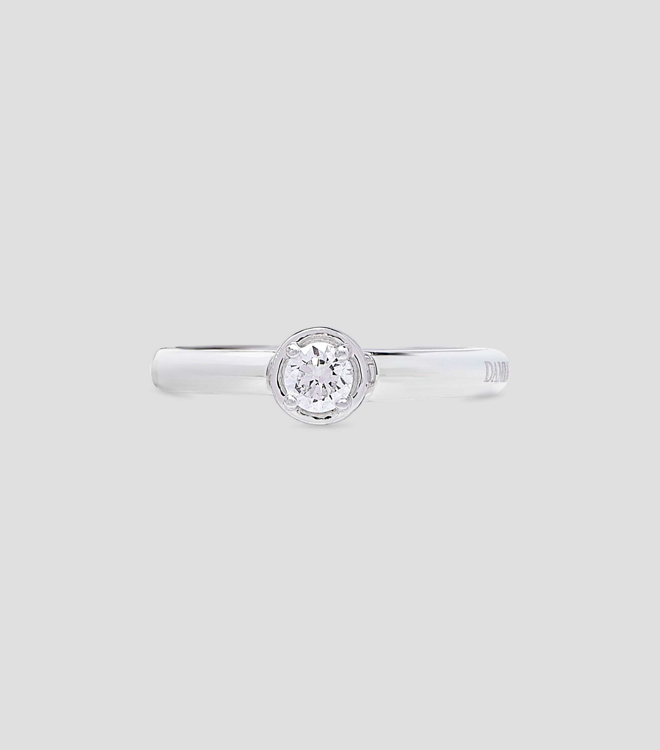 Anillo Solitario en oro blanco de 18 kilates Minou con diamante Mujer