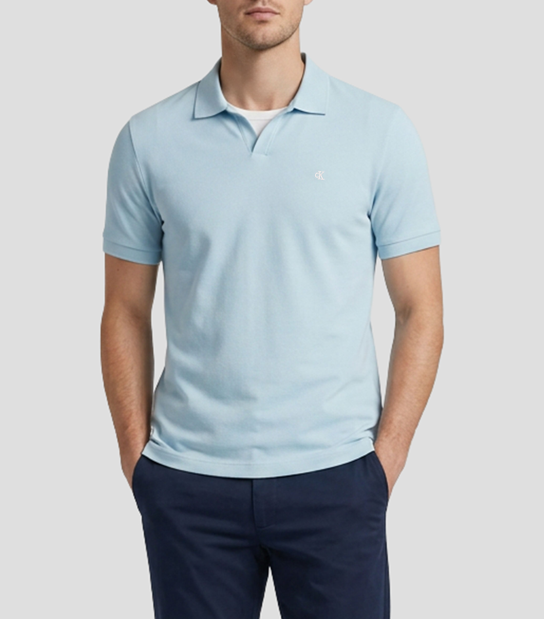 Playera tipo polo manga corta lisa Hombre