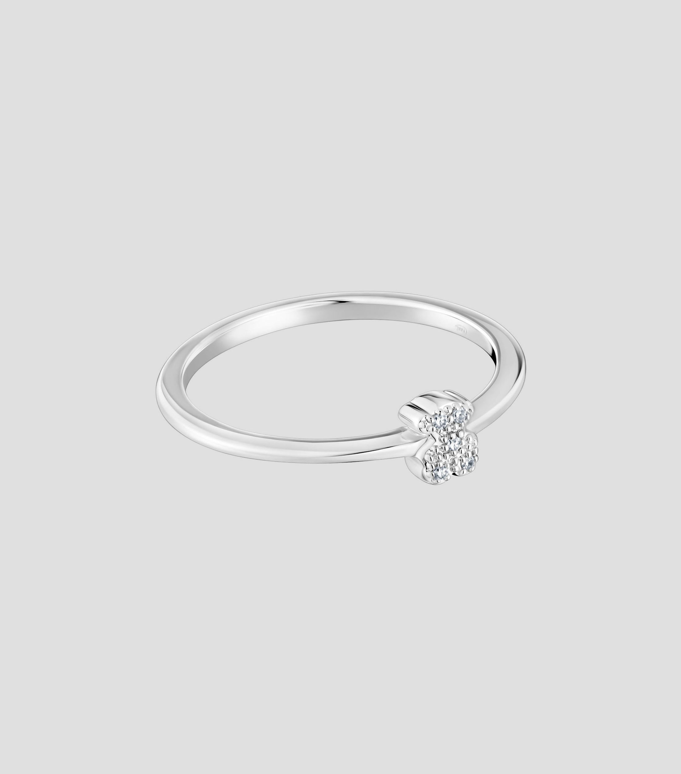 Anillo en oro blanco 18 Kilates Grain con diamantes Mujer