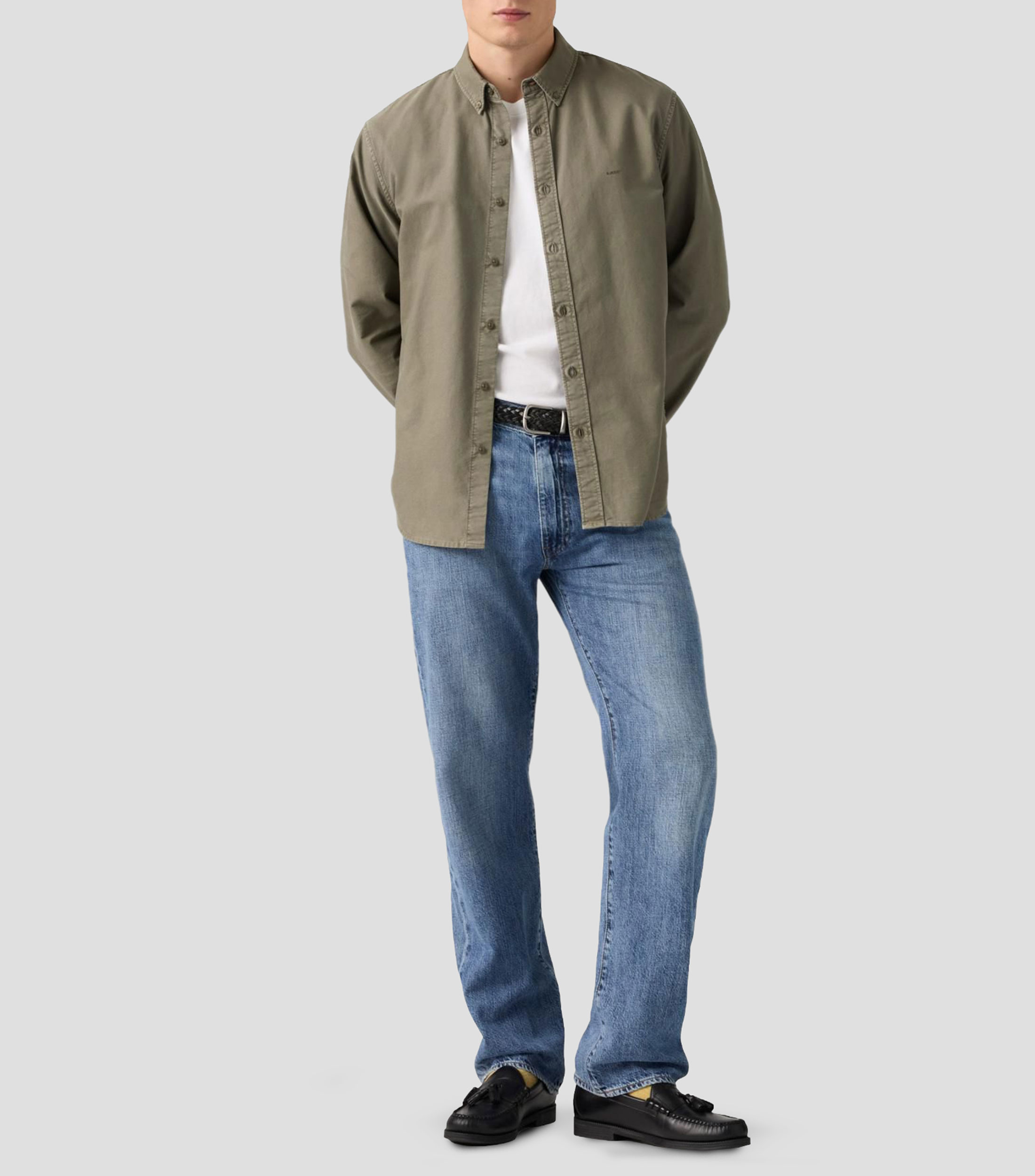 Jeans Relaxed liso Hombre