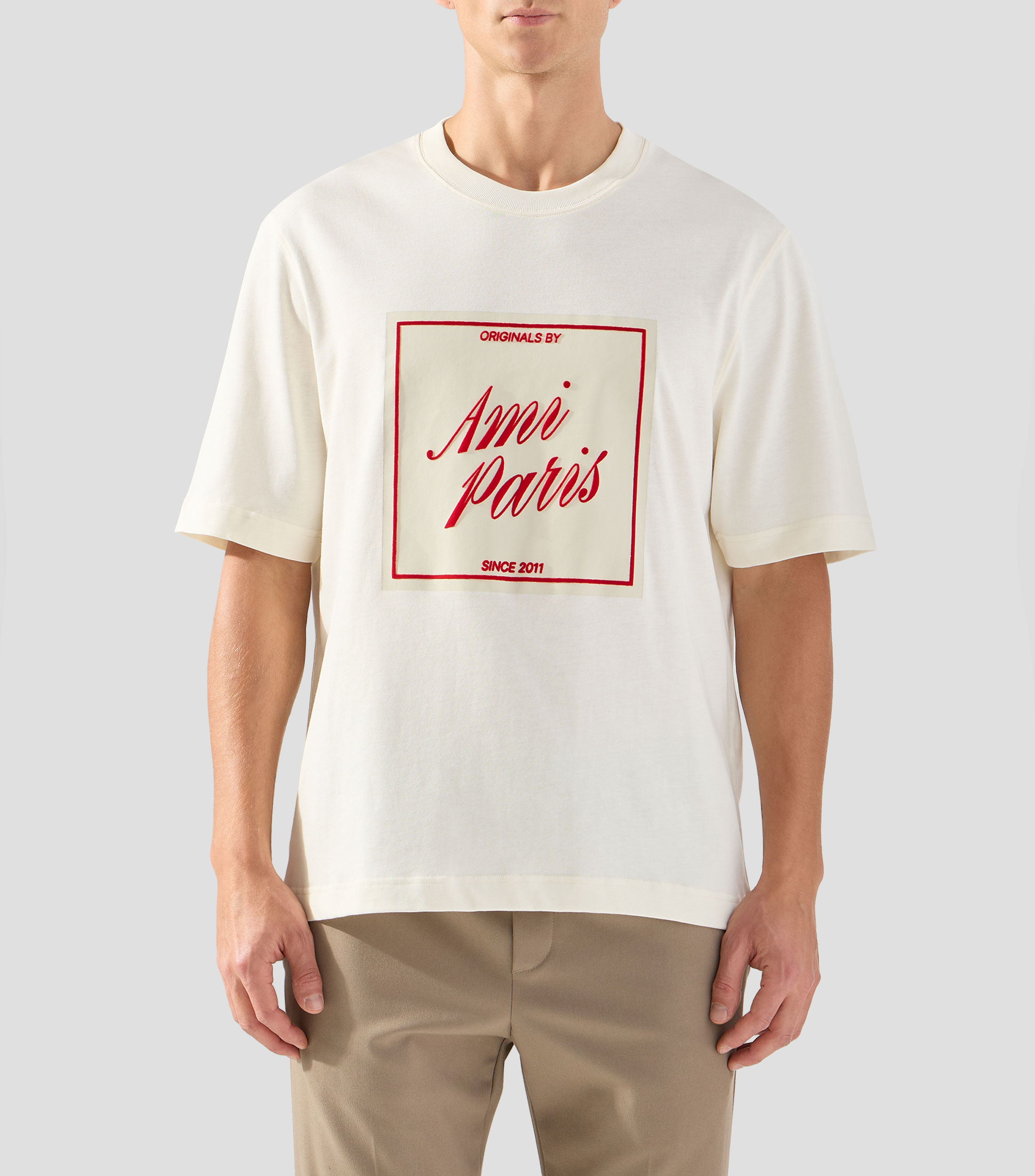 Playera de cuello redondo con manga corta estampada Hombre