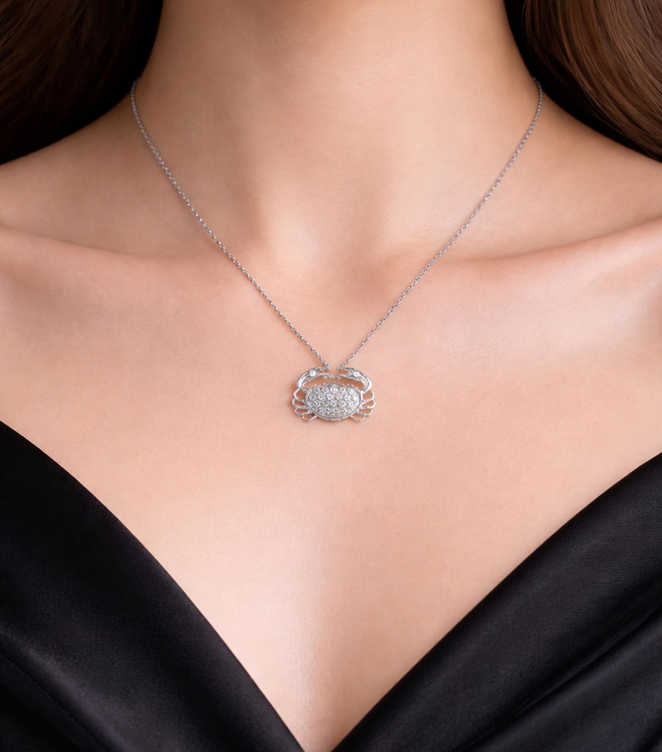 Collar cangrejo en Oro blanco de 18 kilates con diamantes Tiny Treasures Mujer