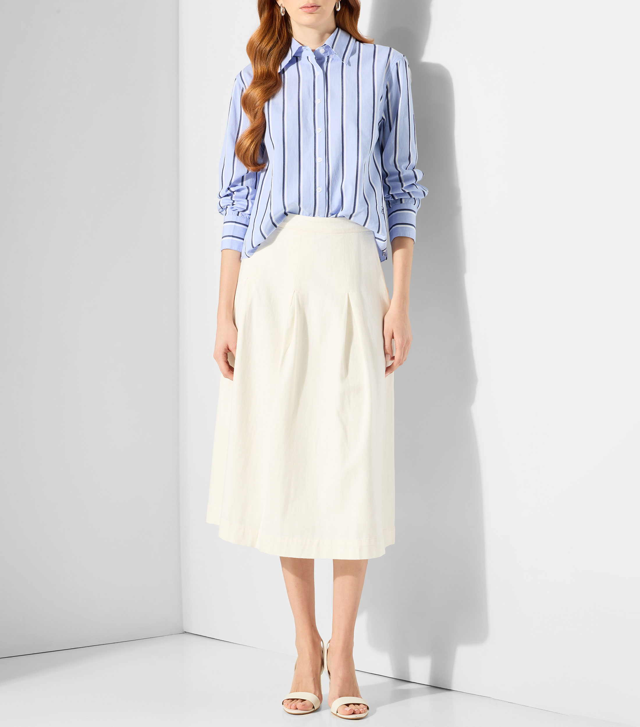 Camisa de rayas con manga larga Mujer