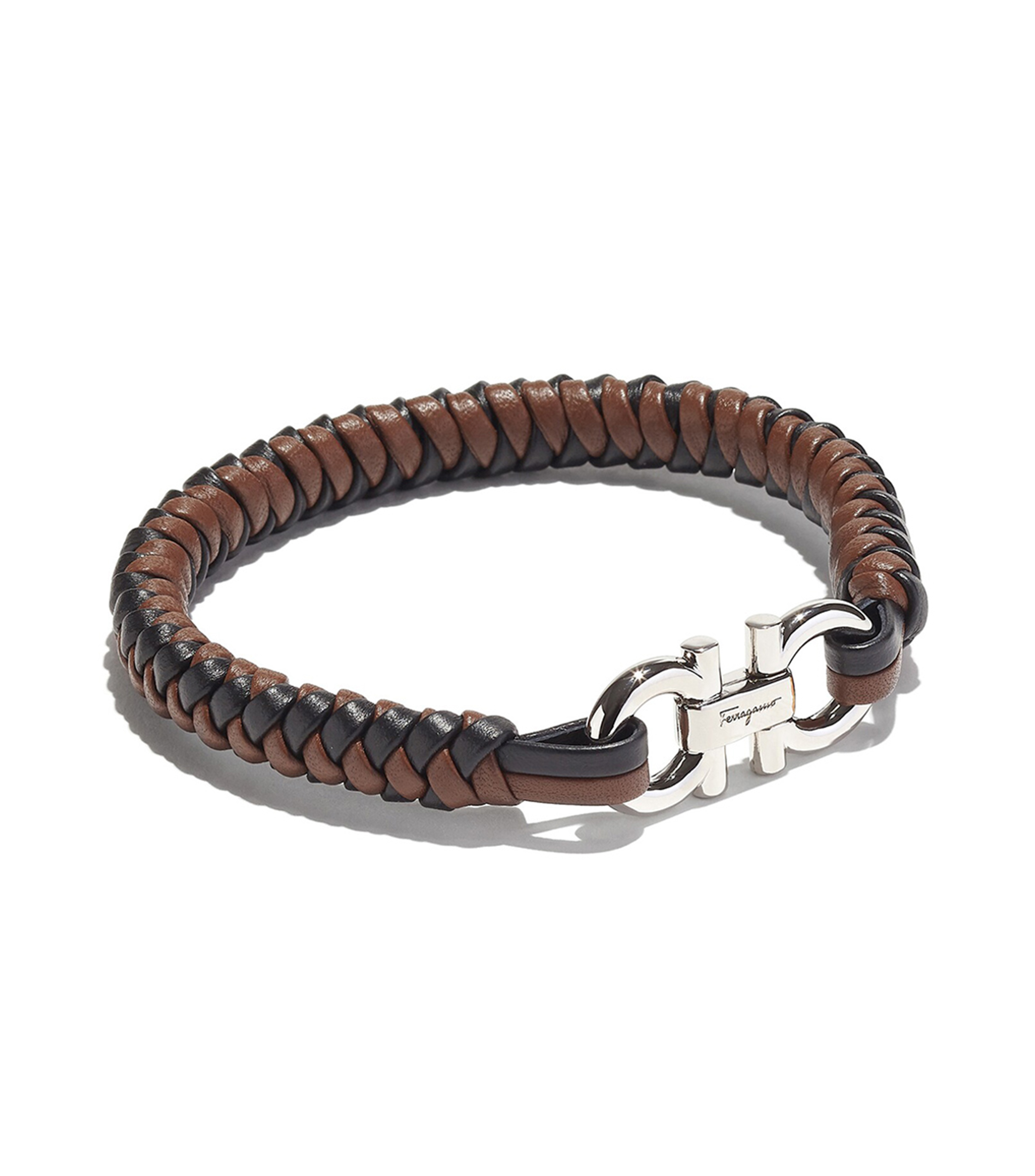Salvatore Ferragamo Pulsera de piel y latón Hombre El Palacio de Hierro