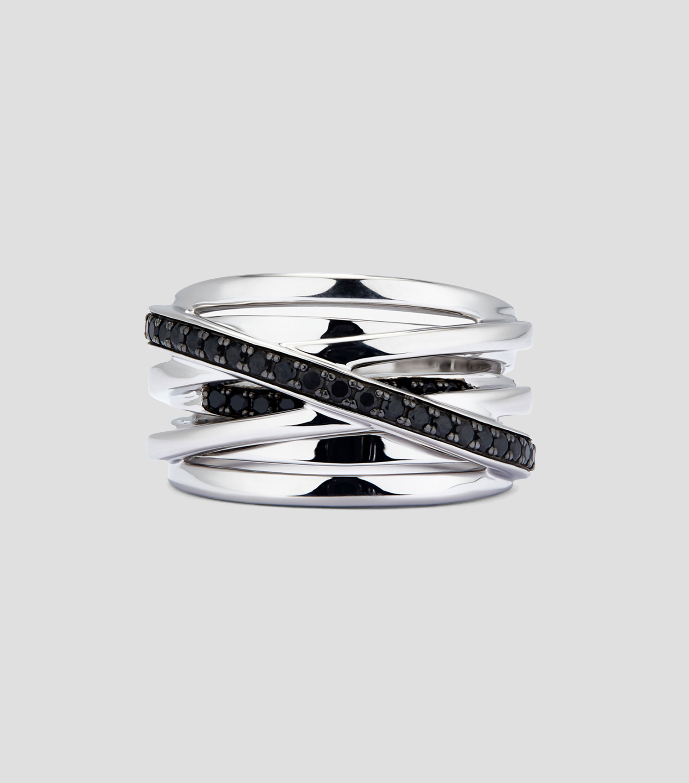 Anillo multibrazo cruzado en Plata .925 con espinelas Mujer