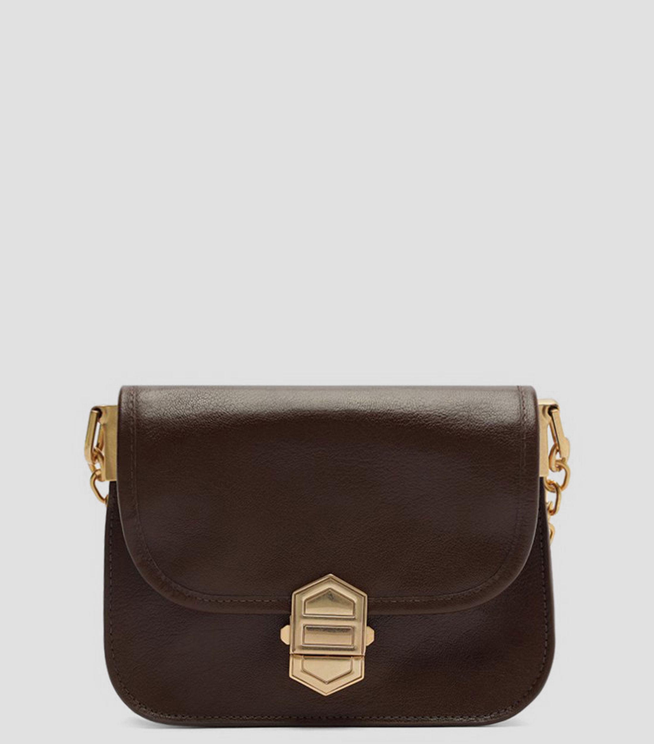 Bolsa Crossbody en piel vacuna lisa Mujer