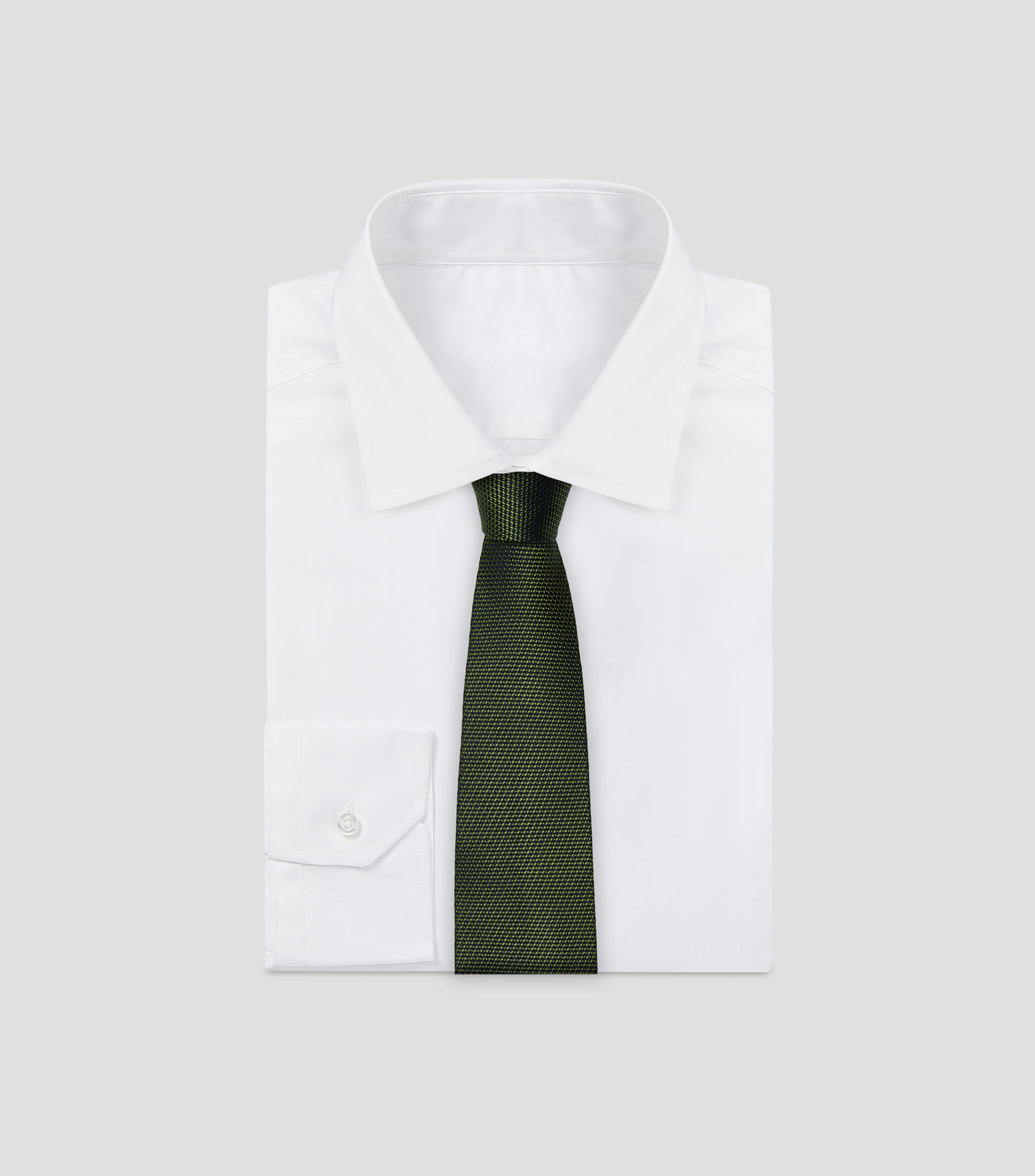 Corbata ancha en seda verde lisa Torino