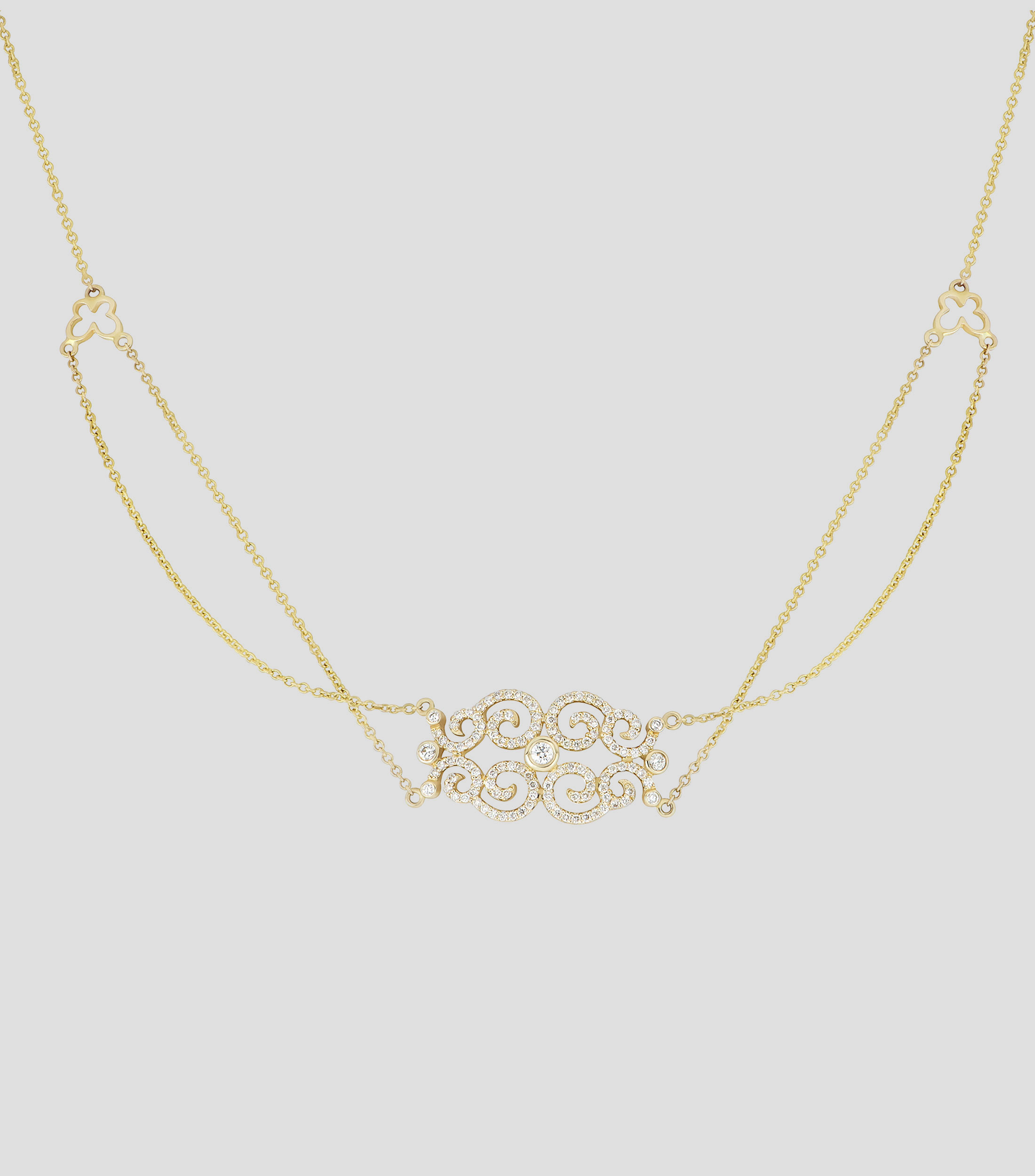 Gargantilla en oro amarillo de 14 kilates con diamante Mujer