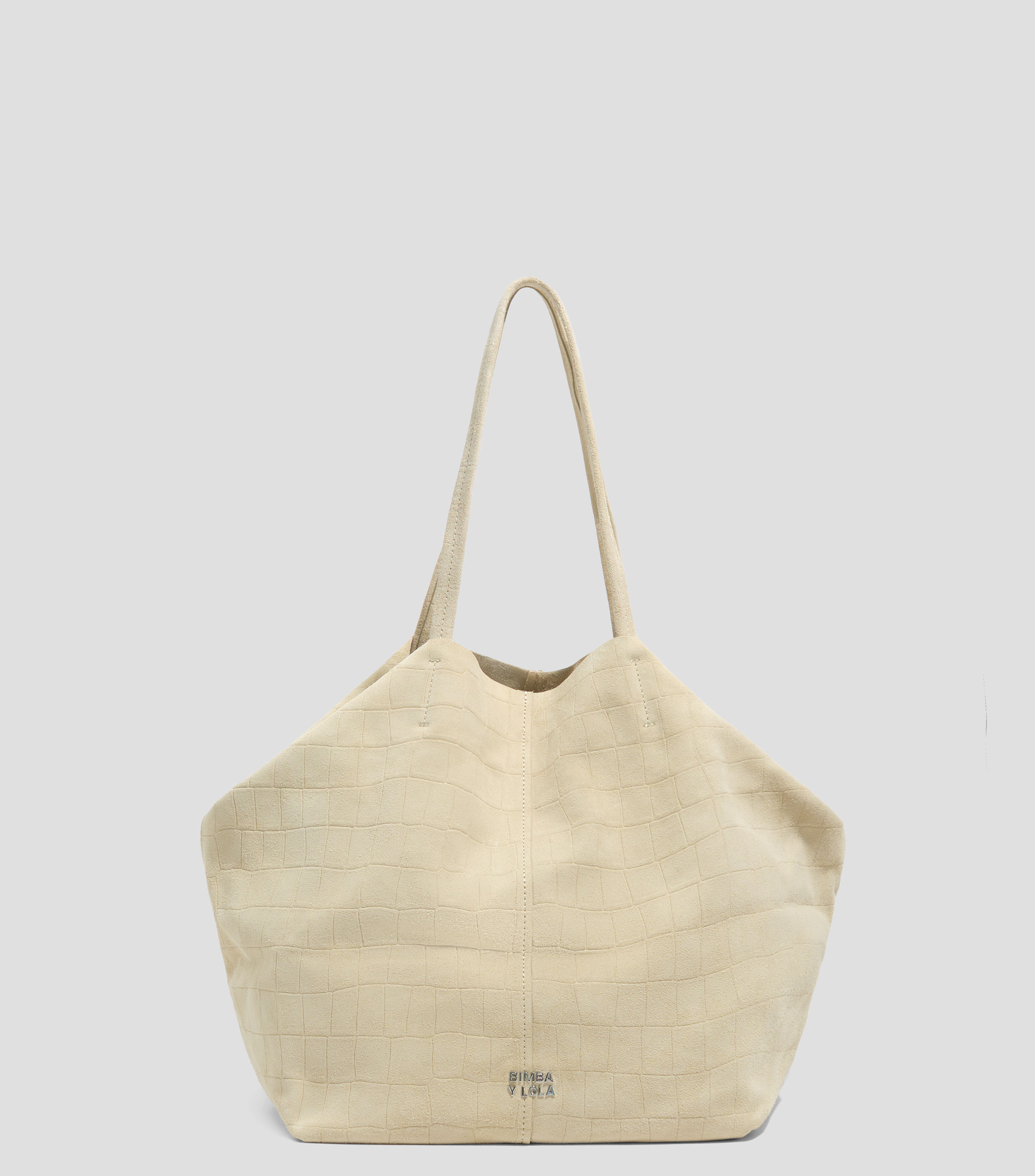 Bolsa tote lisa con detalle texturizado Mujer