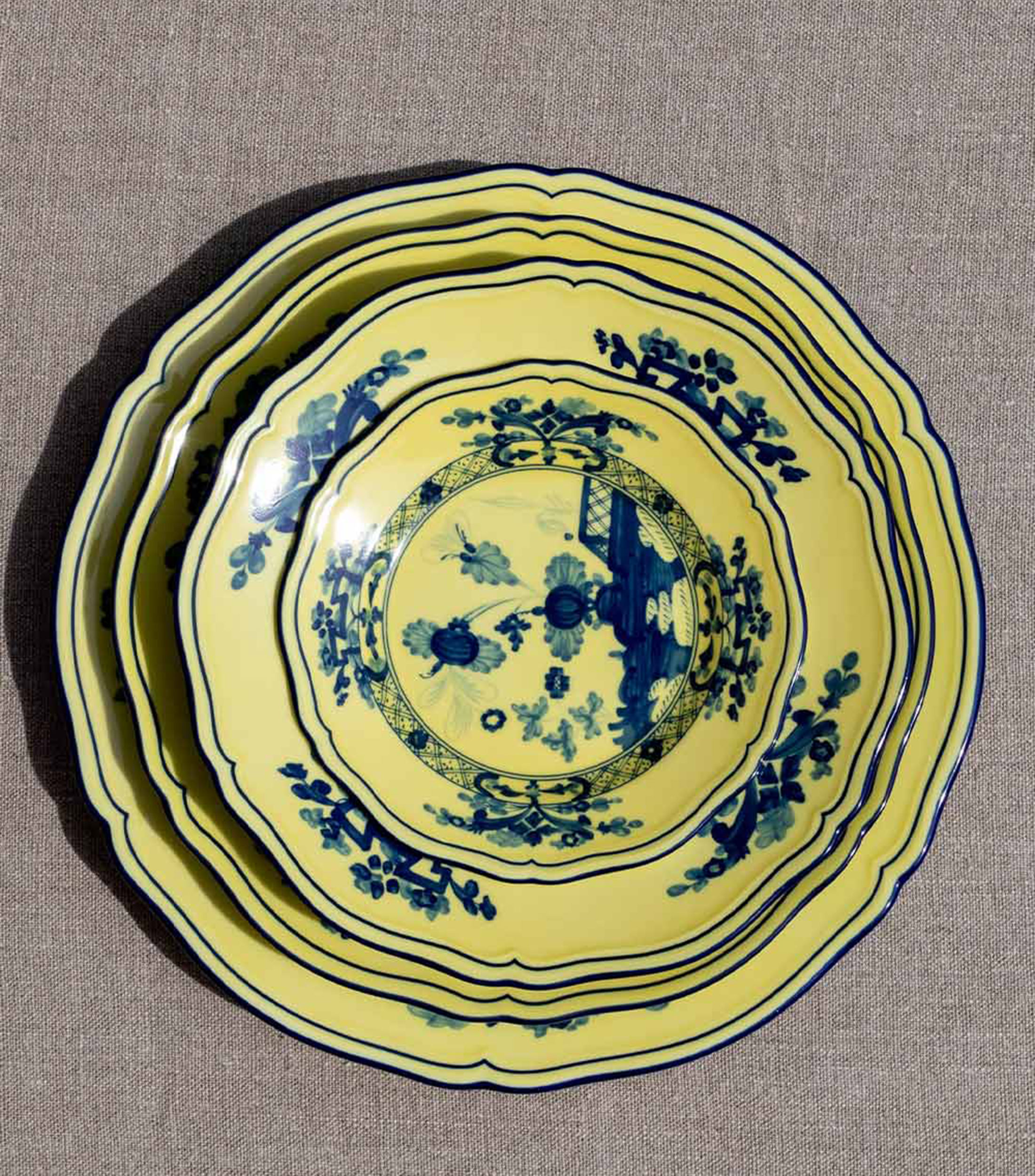 Plato para ensalada Oriente Italiano Citrino en porcelana
