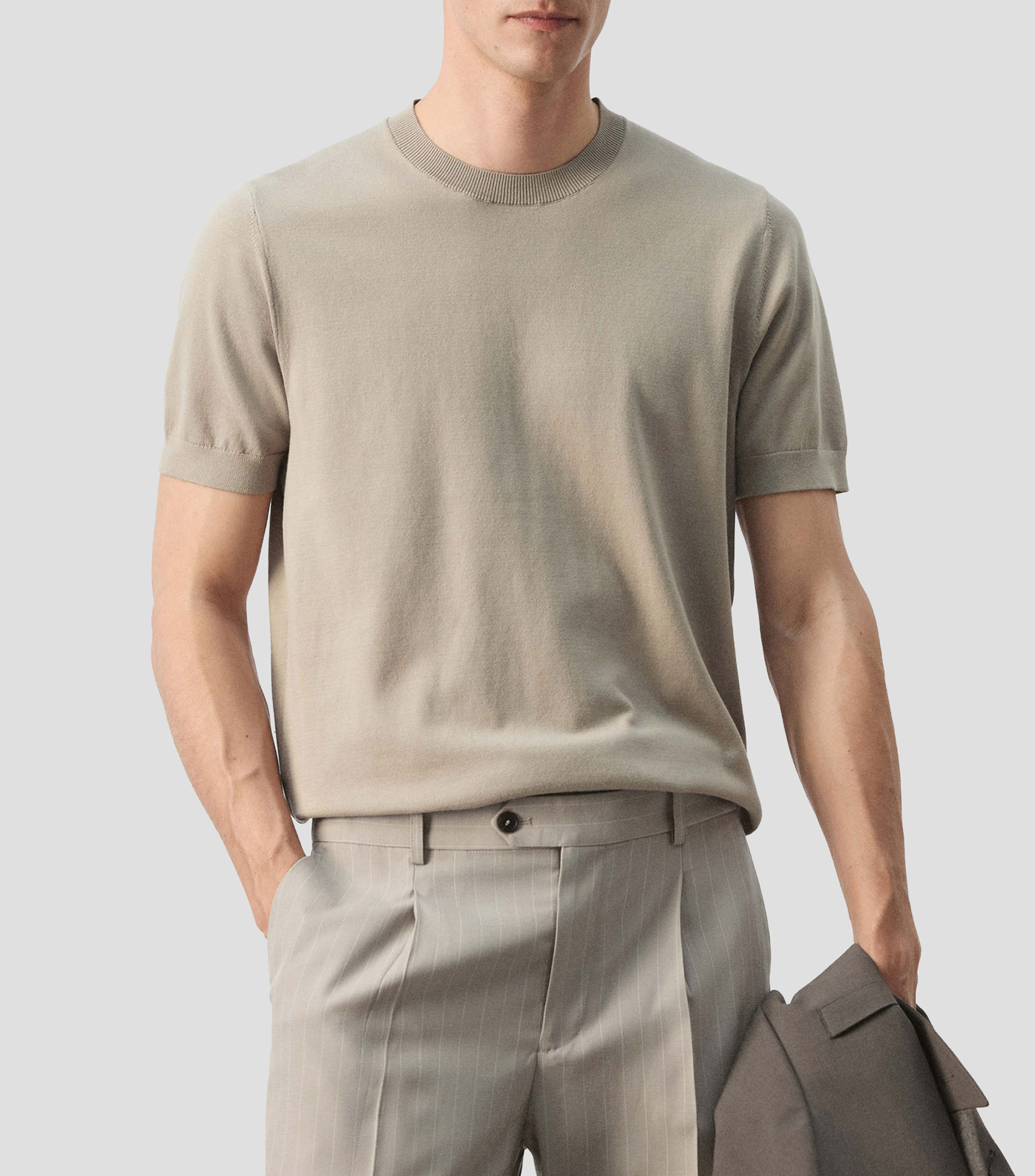Playera cuello redondo manga corta liso Hombre