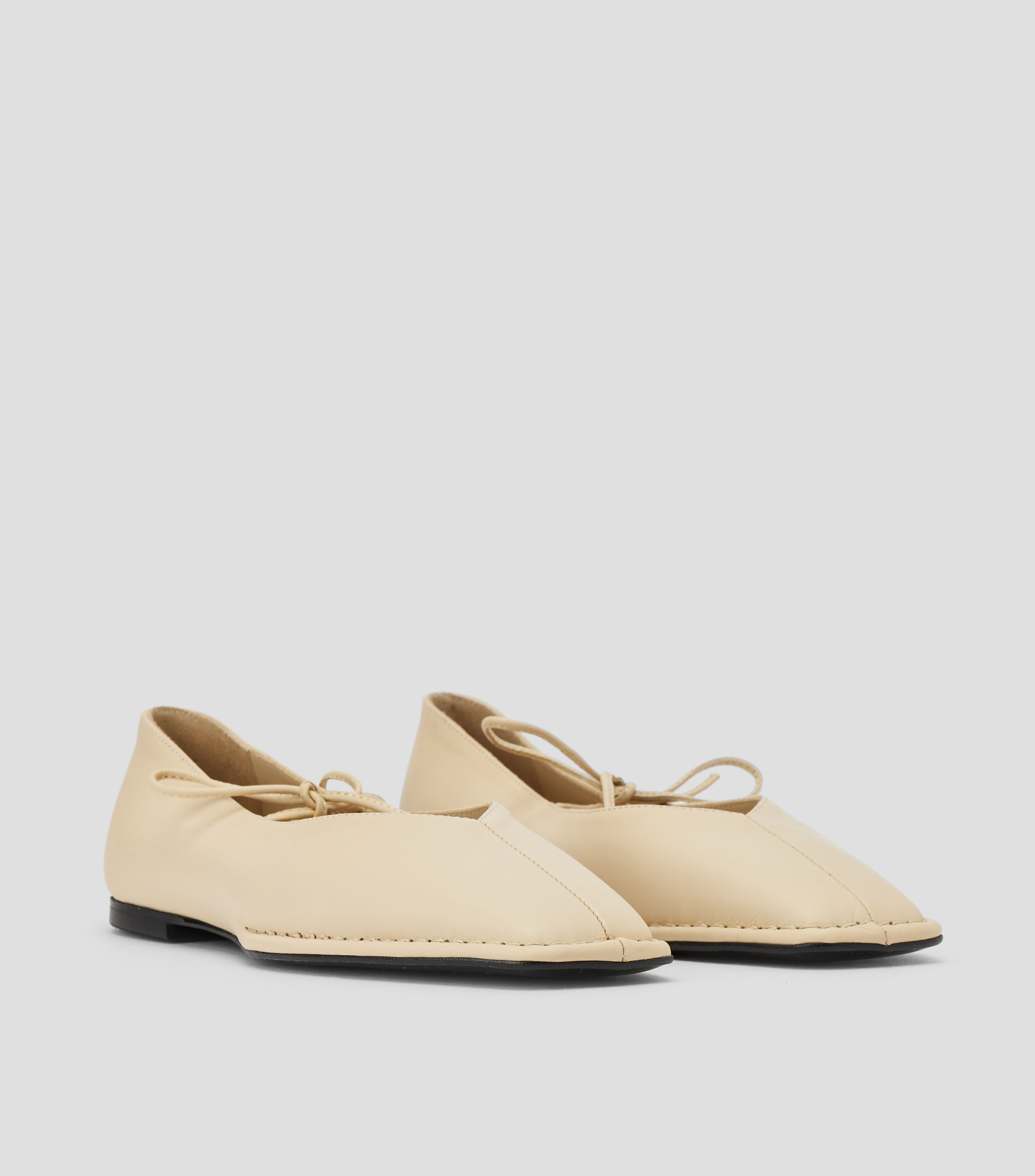 Flats planos en piel lisos Mujer