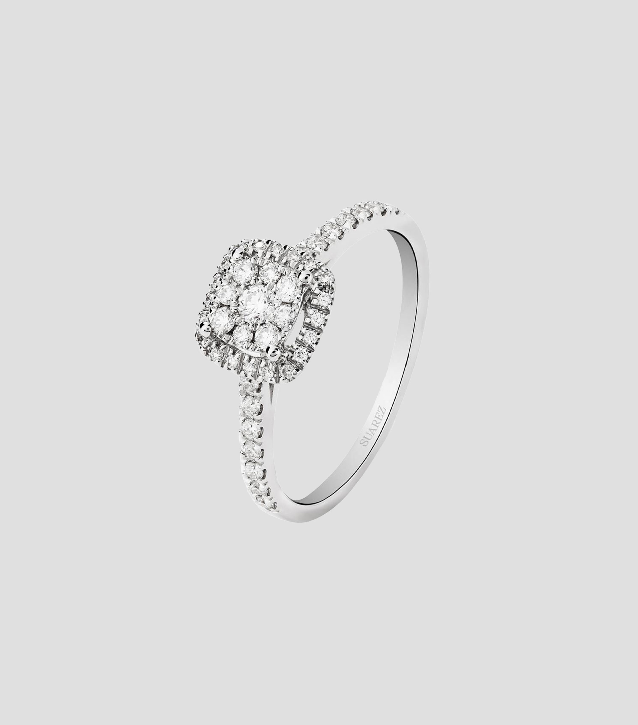 Anillo en oro blanco de 18 kilates Grace con diamantes Mujer
