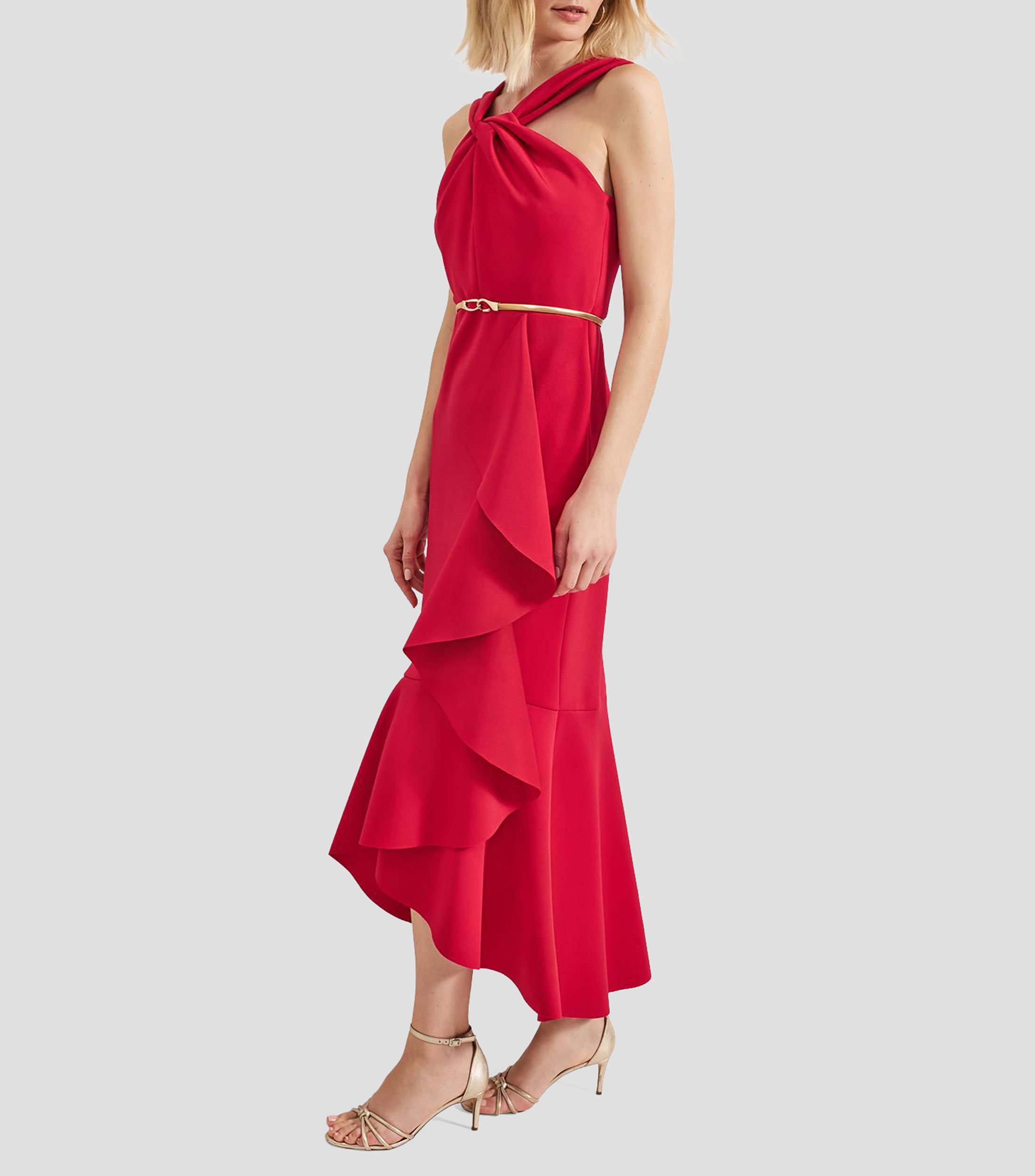 Vestido de fiesta maxi liso Mujer