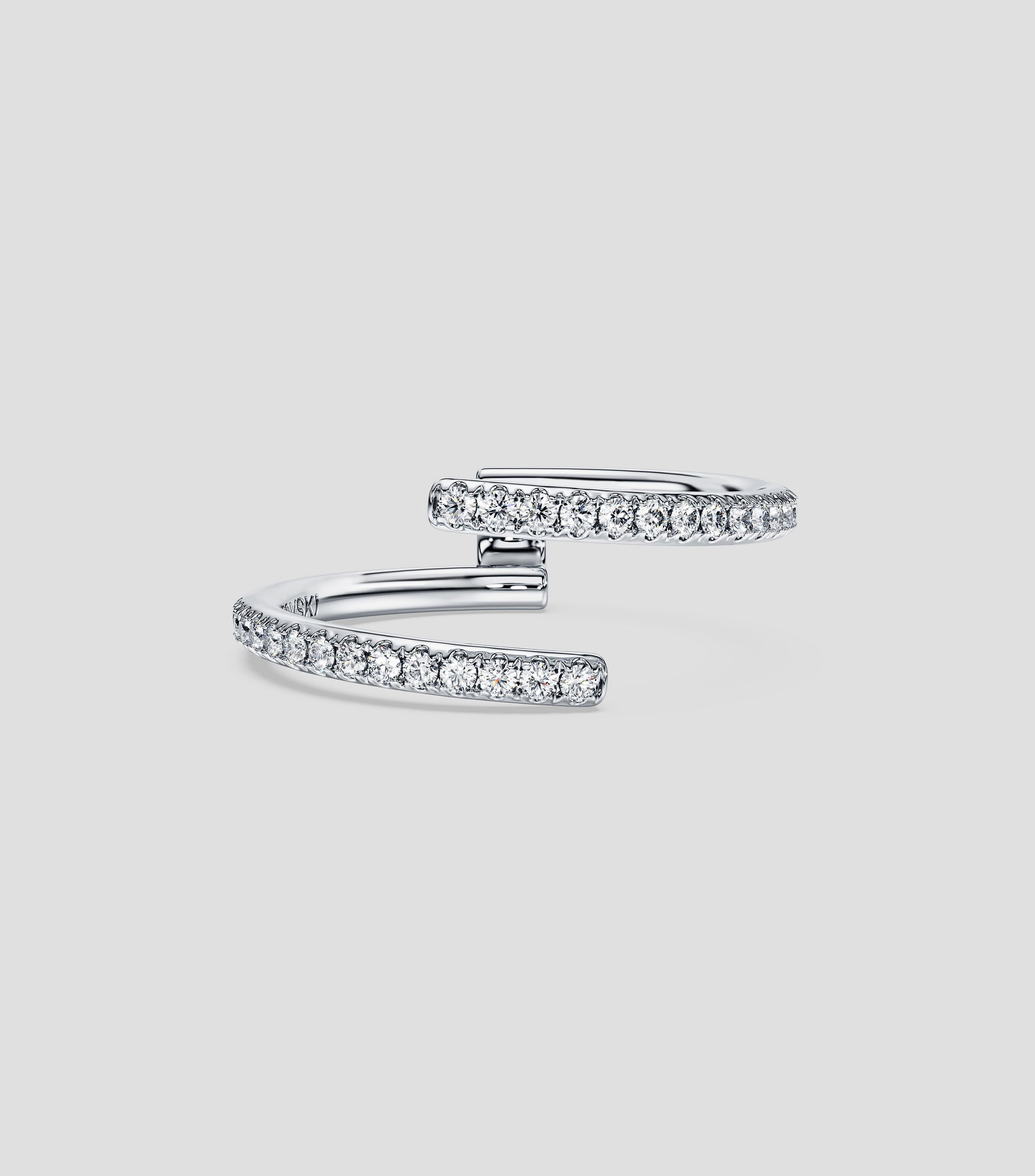 Anillo en oro blanco de 18 kilates con cristales Eternity Mujer, Talla 7