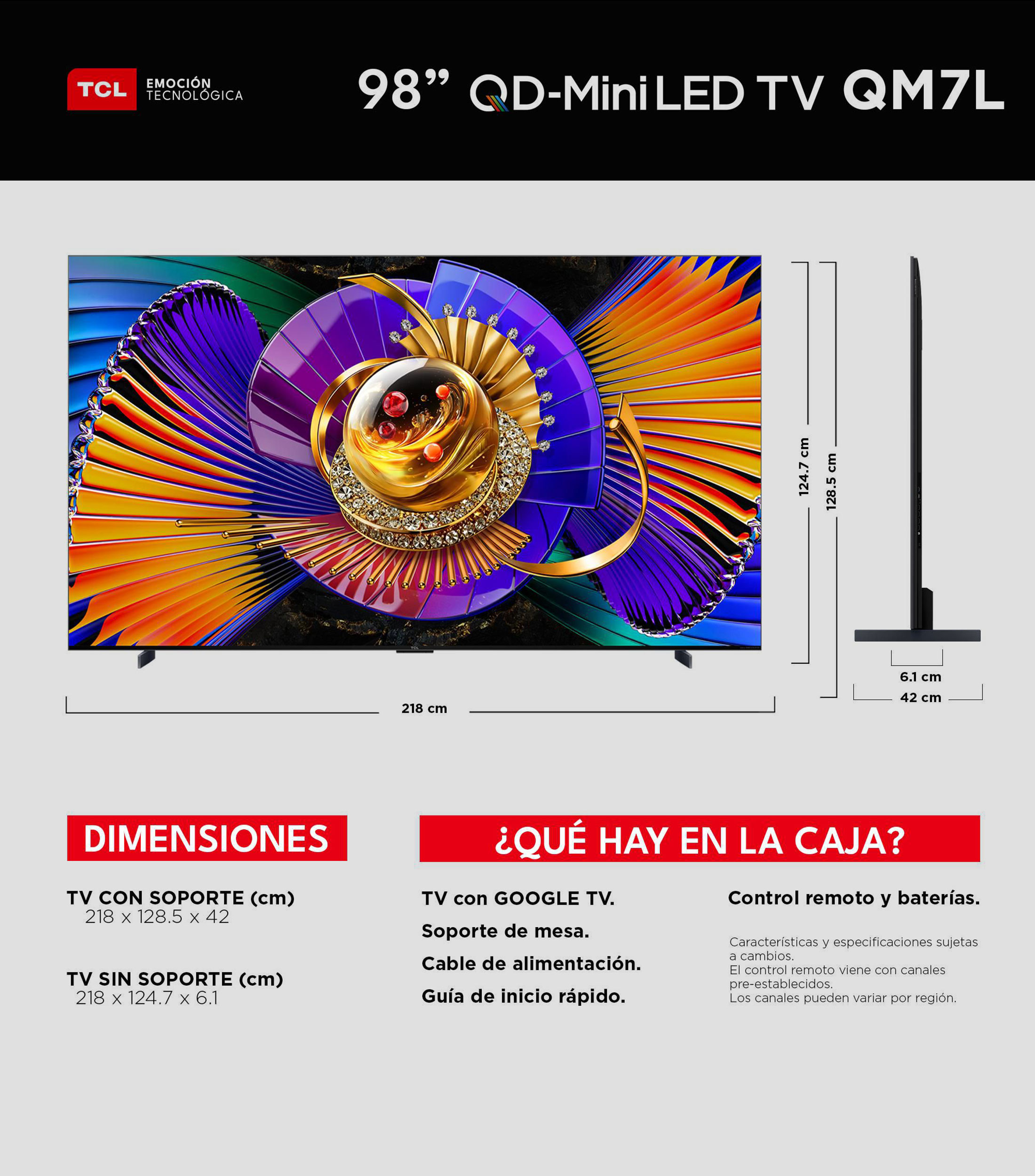 Pantalla 98 pulgadas 98QM7L SQD-Mini LED