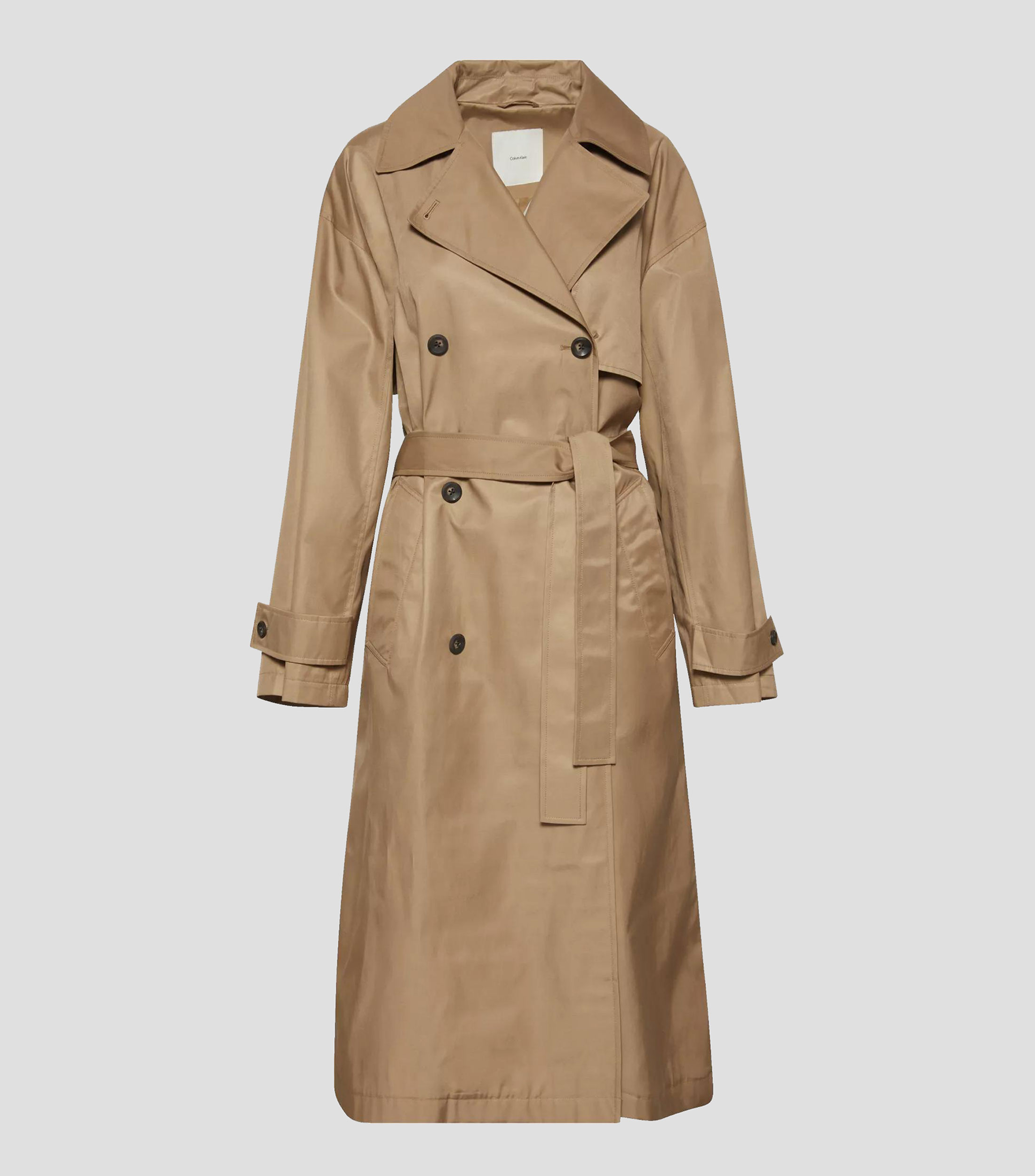 Gabardina larga con botonadura Mujer