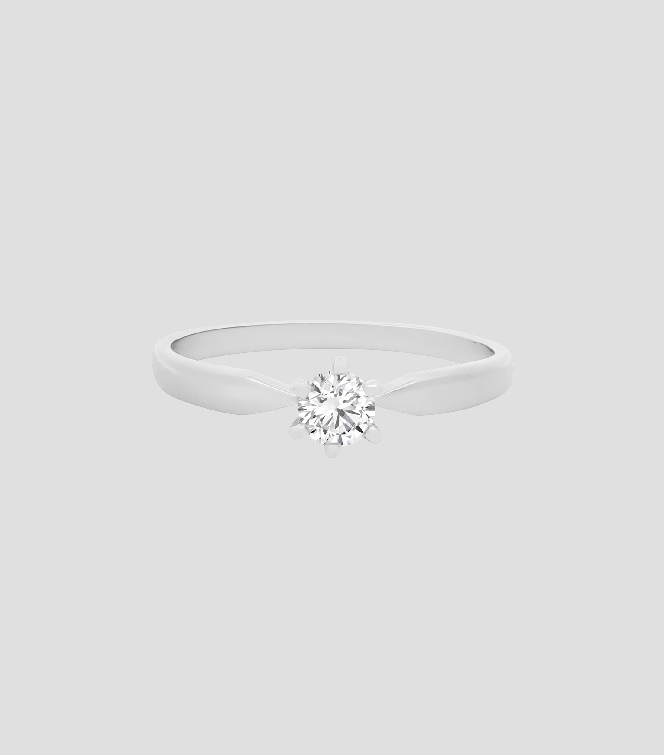 Anillo solitario en oro blanco 14 Kilates con diamante Mujer