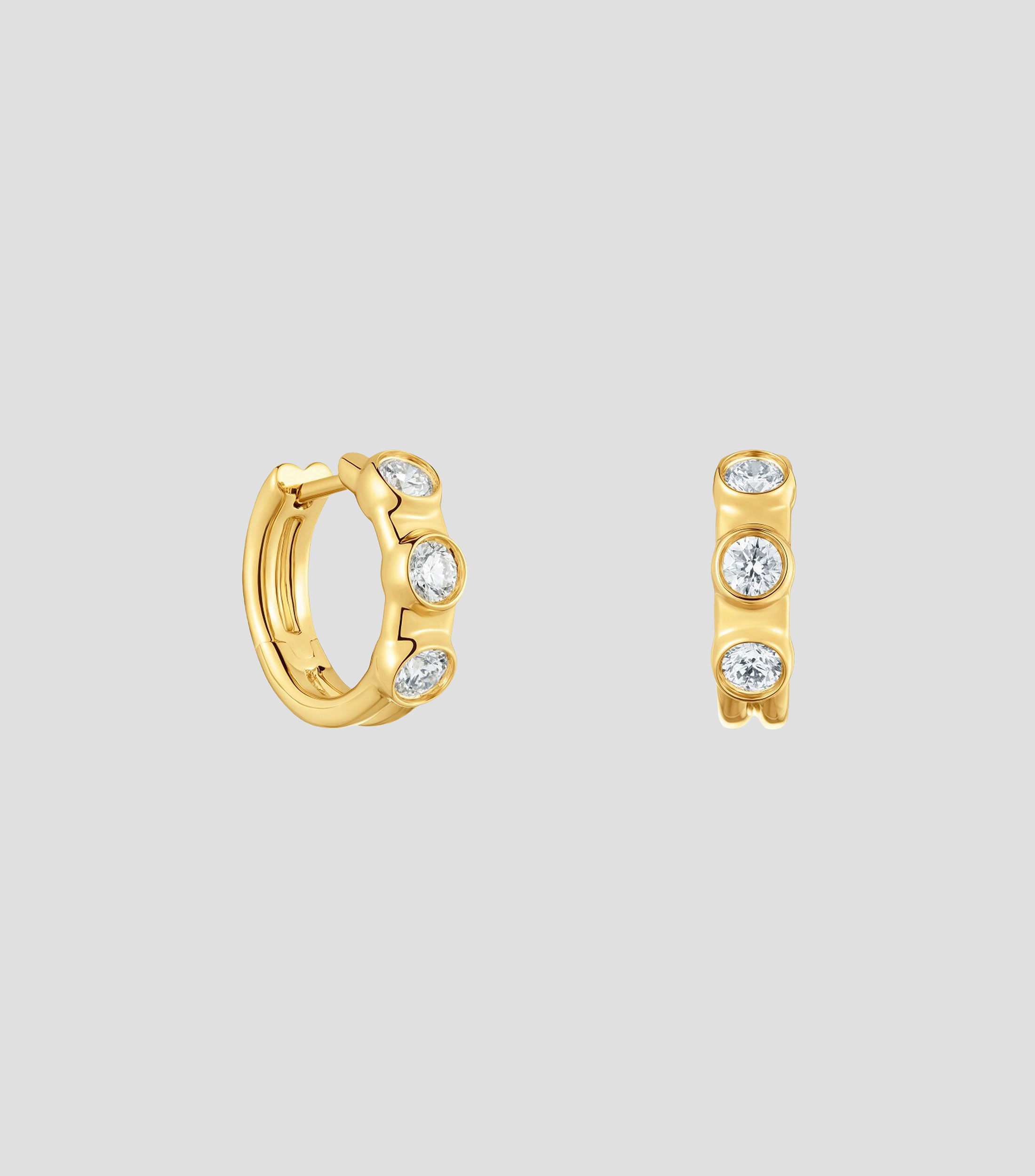 Aretes en Plata con diamantes Mujer