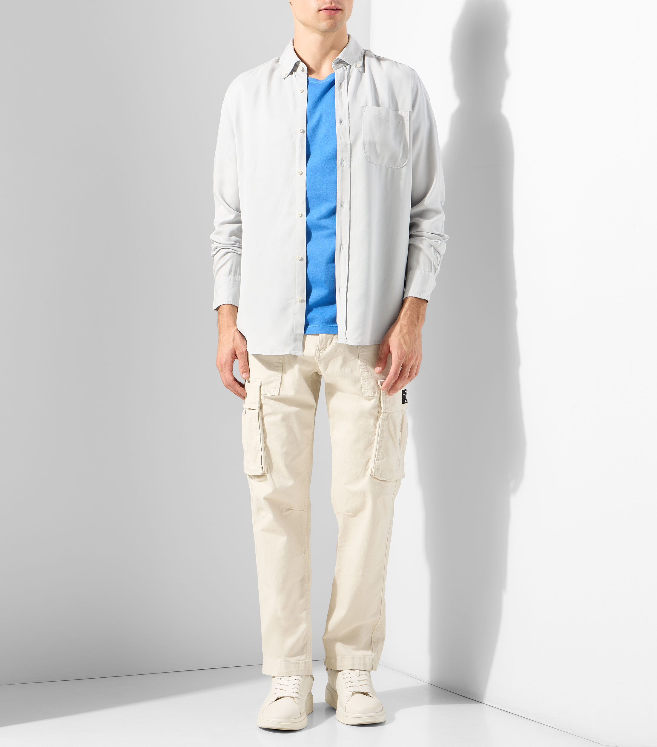 Camisa lisa manga larga Hombre