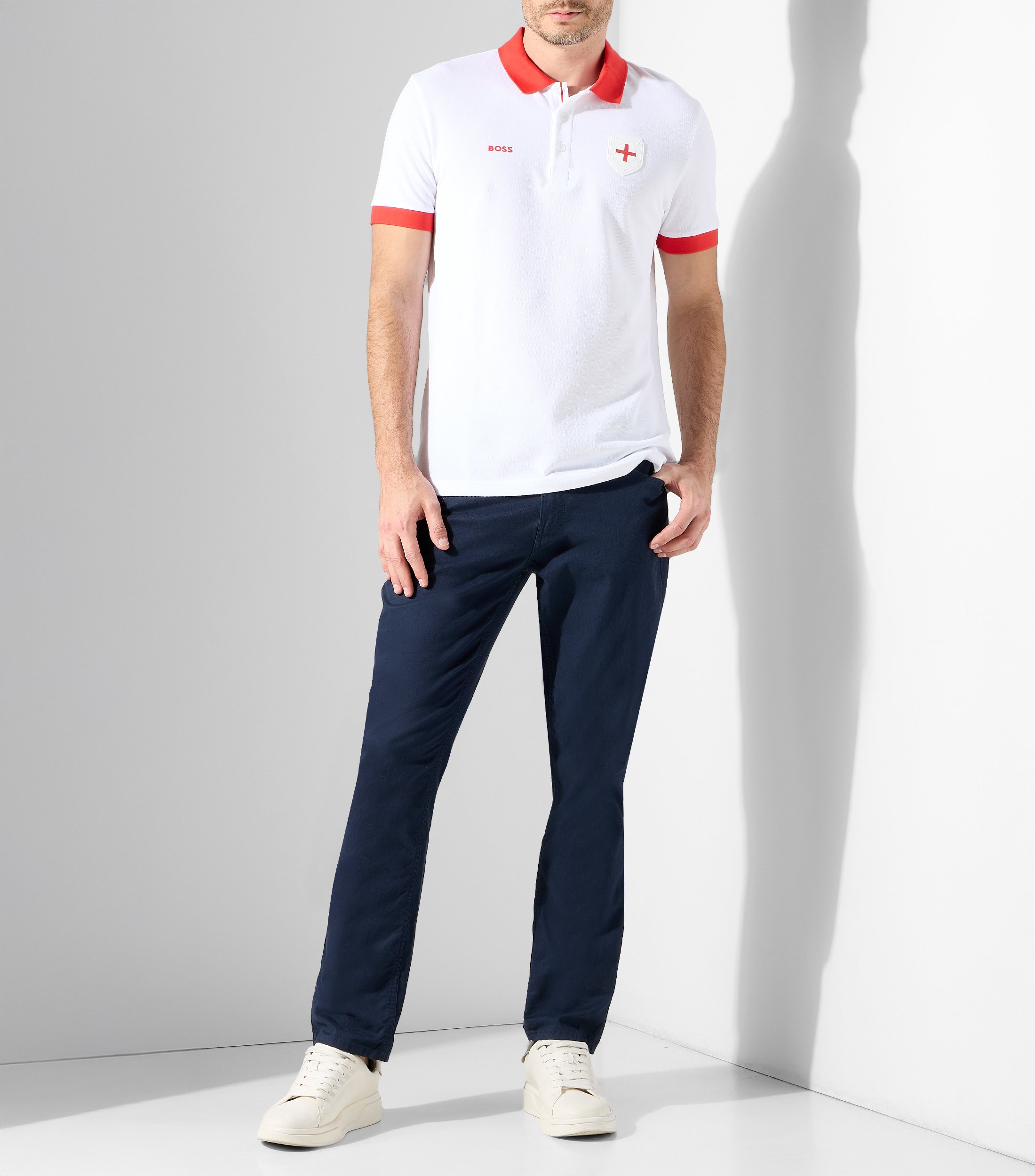 Playera polo manga corta Inglaterra sólida Hombre