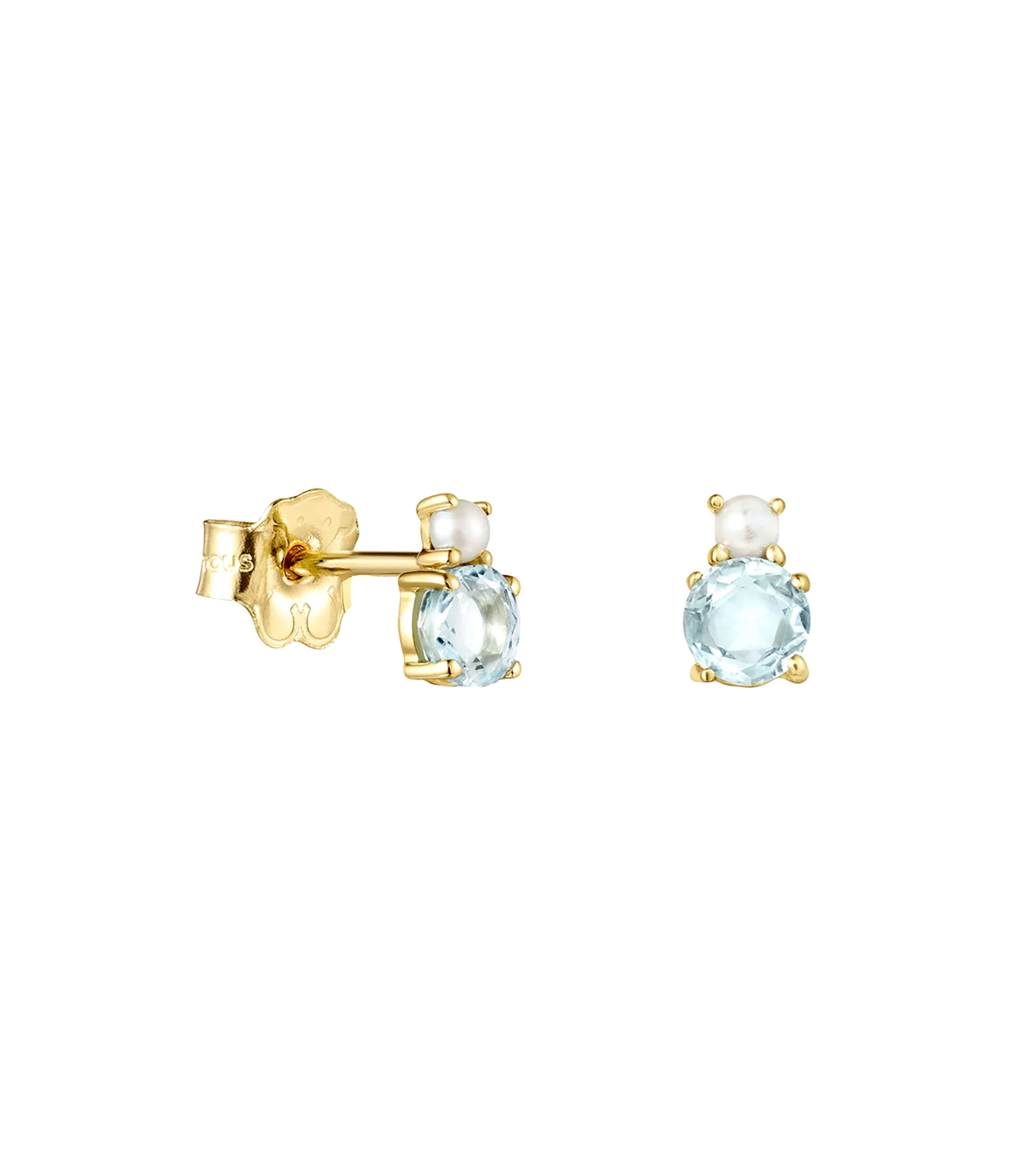 Aretes en Oro amarillo 18 Kilates Mini Ivette con gemas Mujer