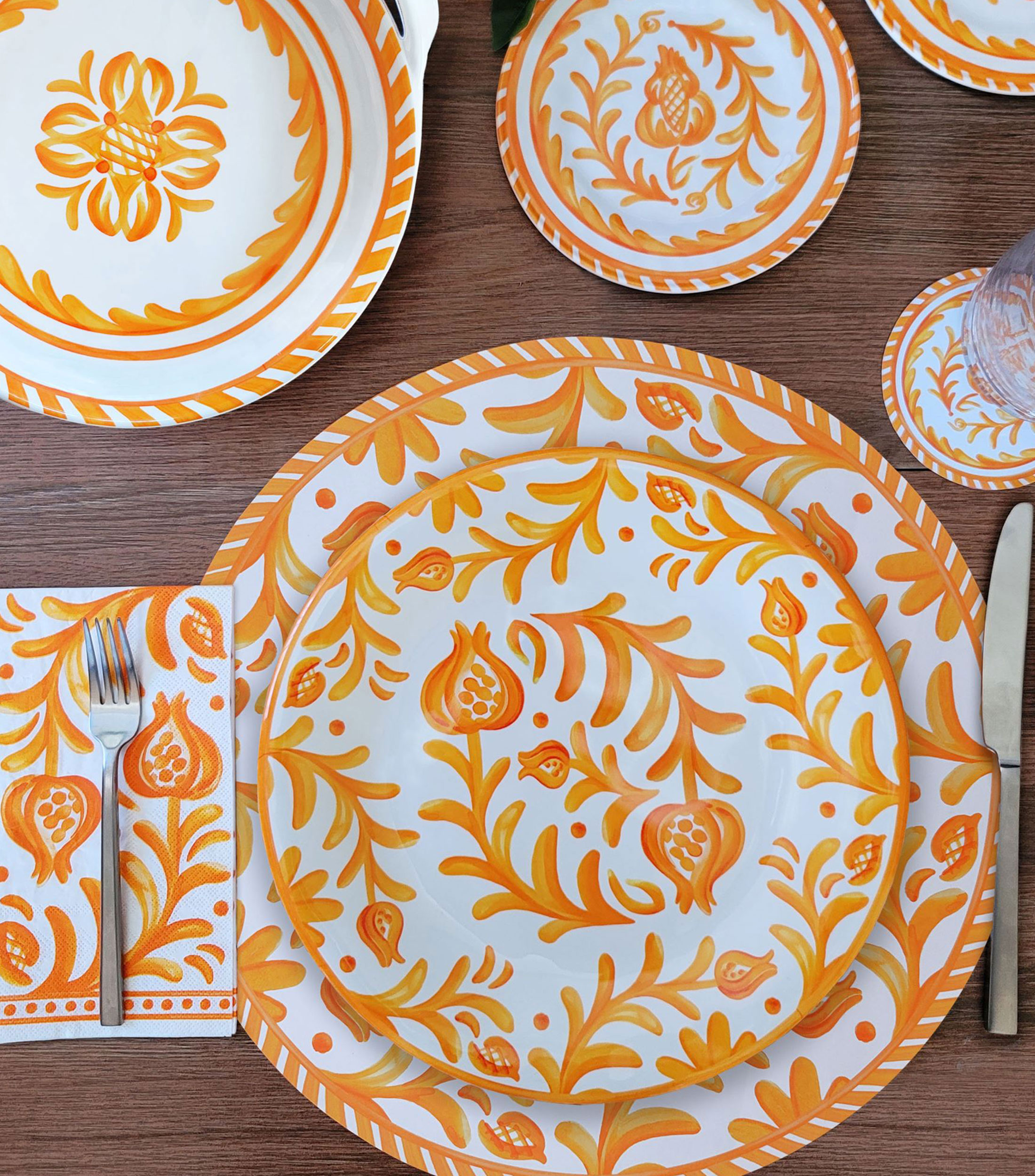 Plato para ensalada Sicily Orange