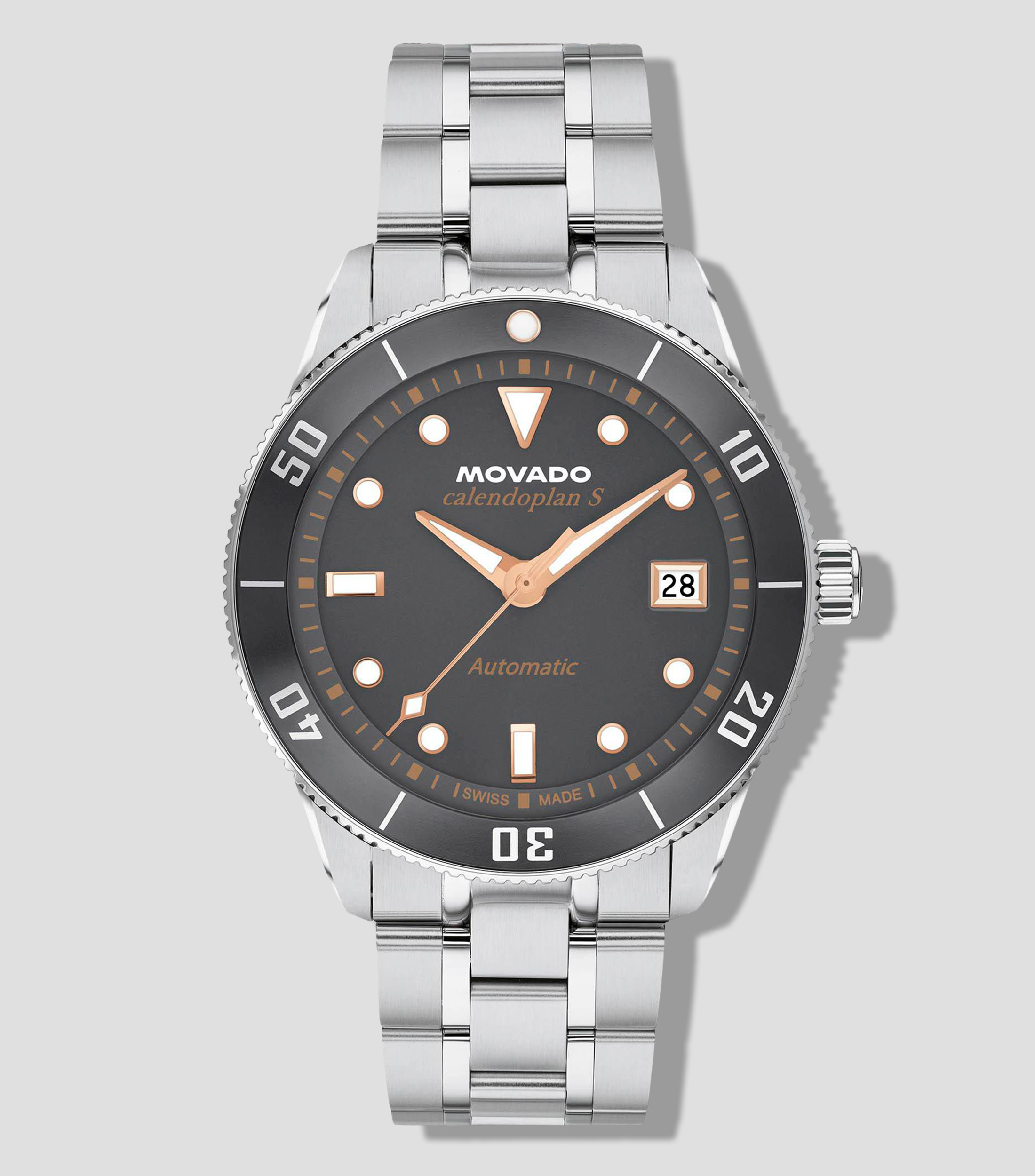Reloj para Hombre Heritage Calendoplan S Casual Gris, Plateado