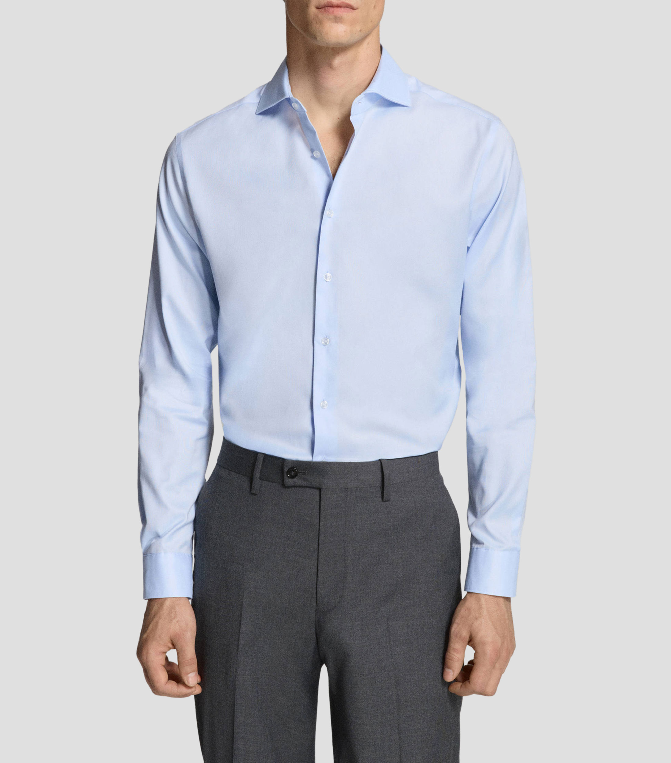 Camisa de Vestir lisa manga larga Hombre