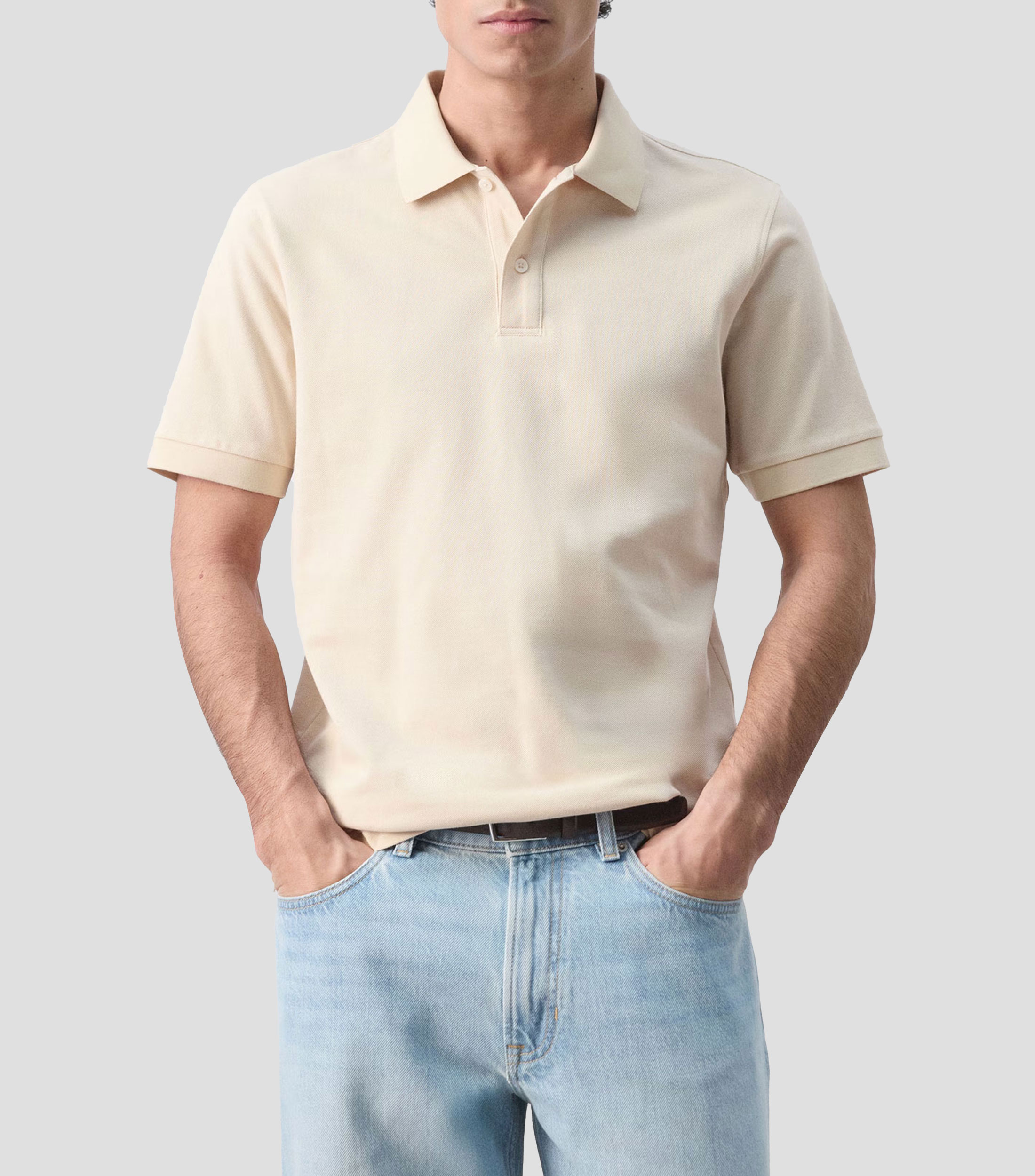 Playera tipo polo manga corta lisa Hombre