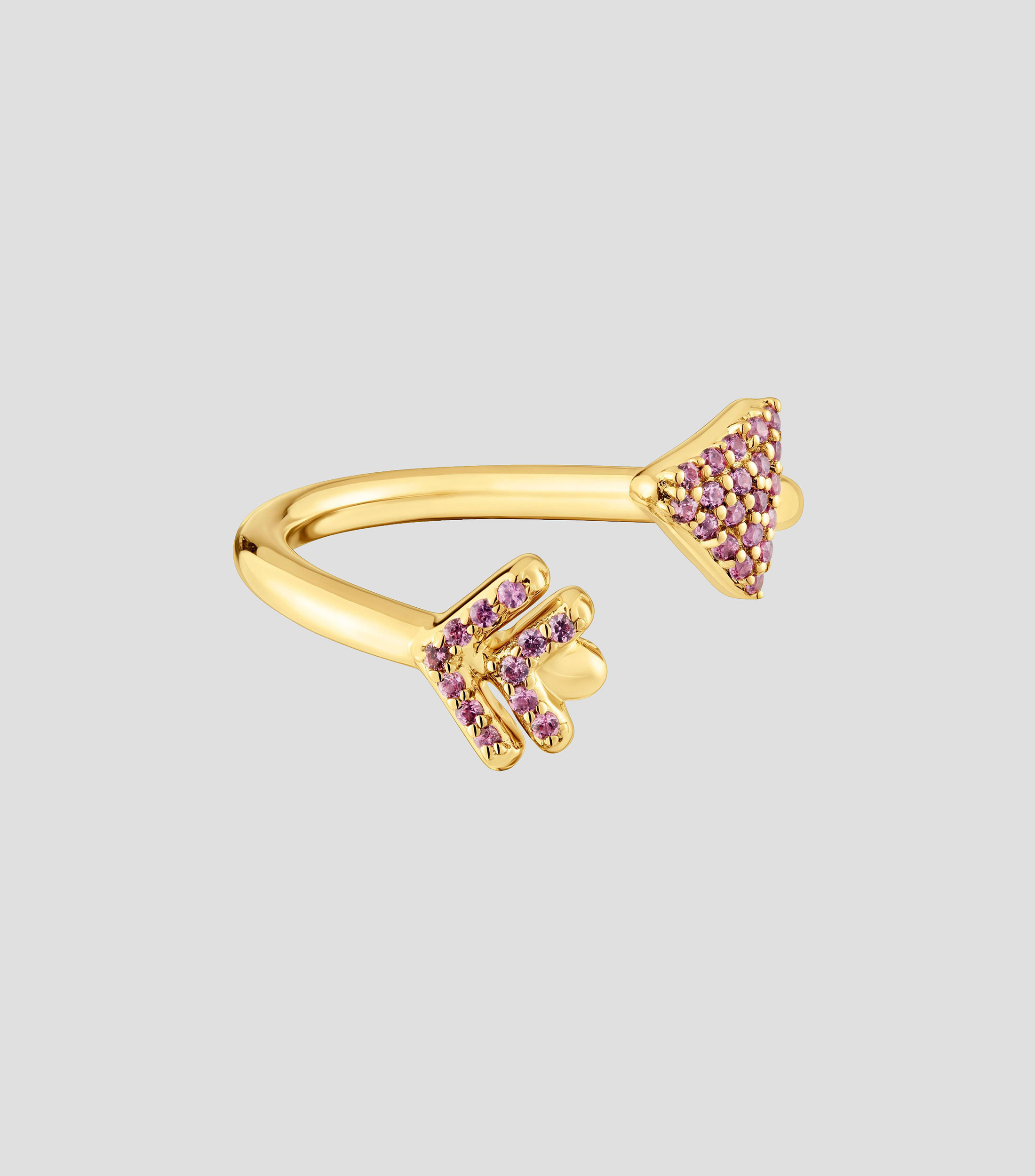 Anillo en forma de flecha con rodolita Mujer