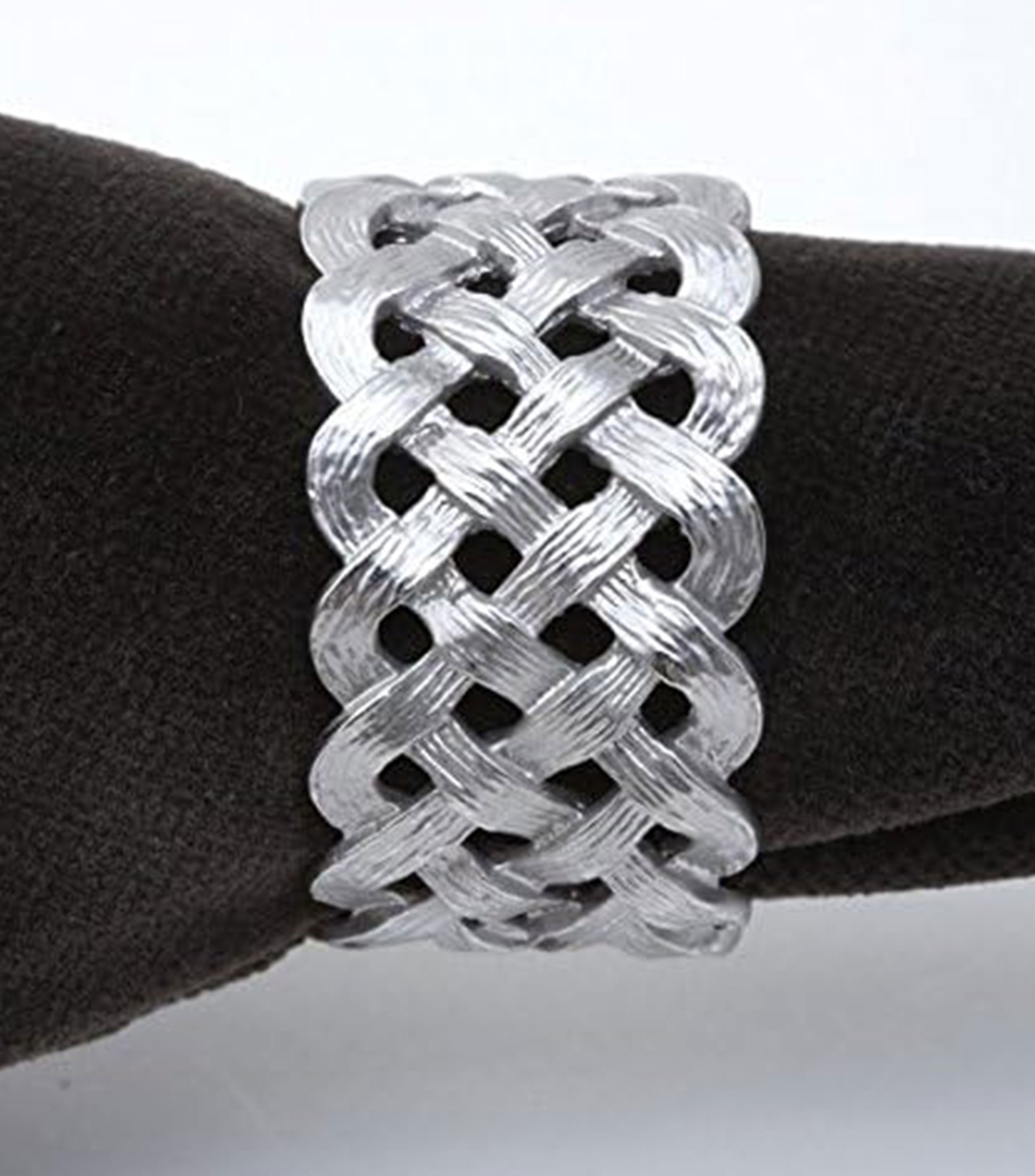 Set 4 Anillos para servilleta Braid Plat en chapa de oro de 24 Kilates
