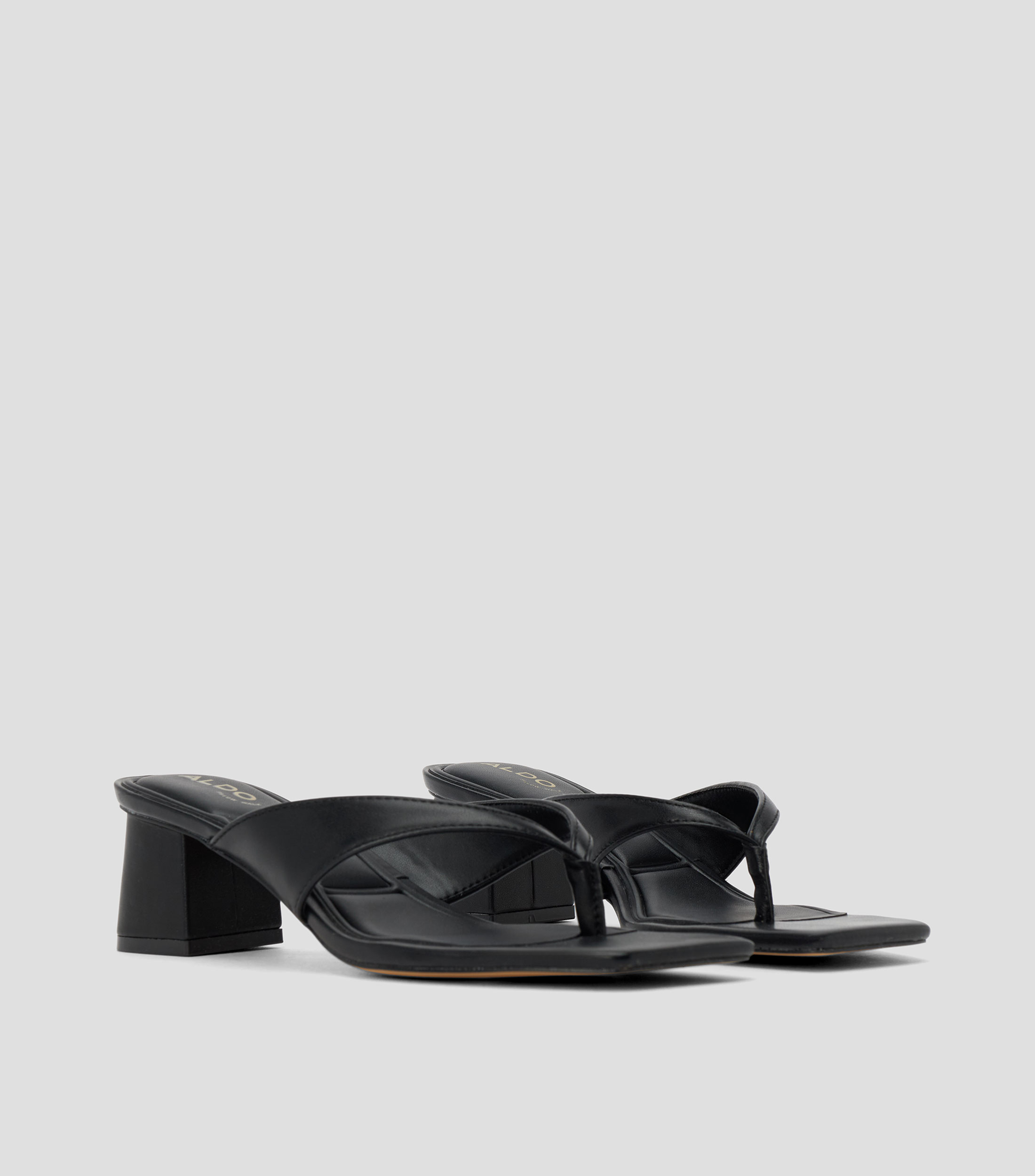 Sandalias con tacón ancho y delgado Mujer