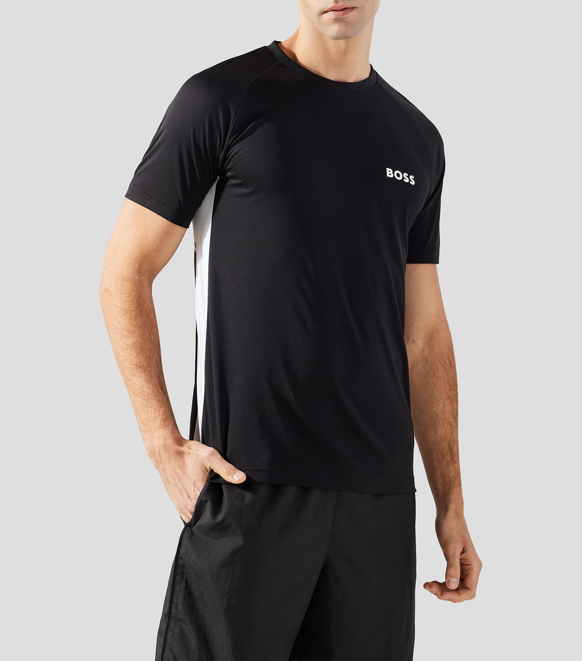 Playera cuello redondo manga corta estampada Hombre